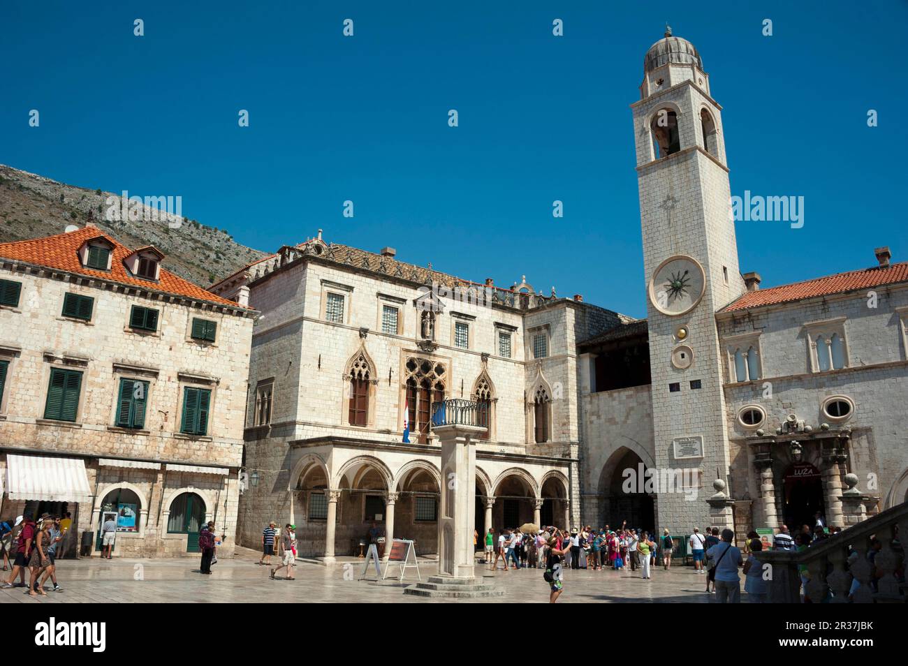 Sponza Palace, Luza Square And Bell Tower, Old Town, Dubrovnik ...