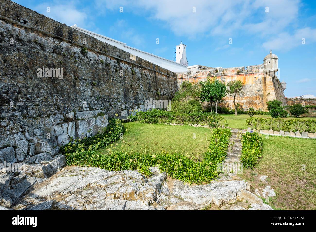 Walls of the fortress, Peniche, Extremadura and Ribatejo, Portugal Stock Photo