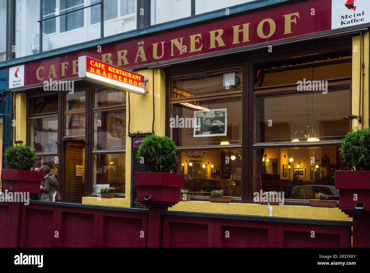 Cafe Braeuner Hof, Vienna, Braeuner Hof, Austria Stock Photo