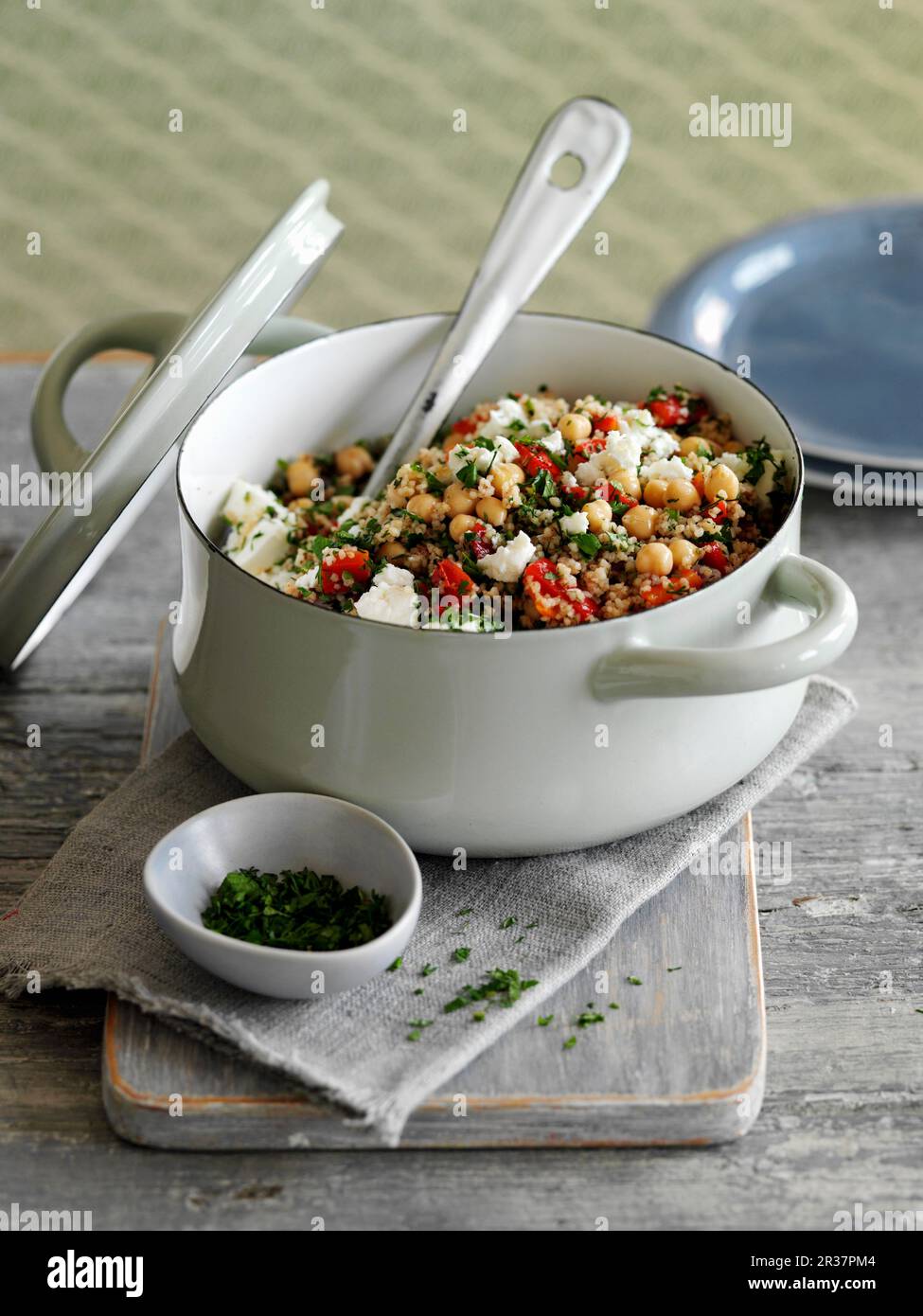 Pilau with chickpeas and feta Stock Photo