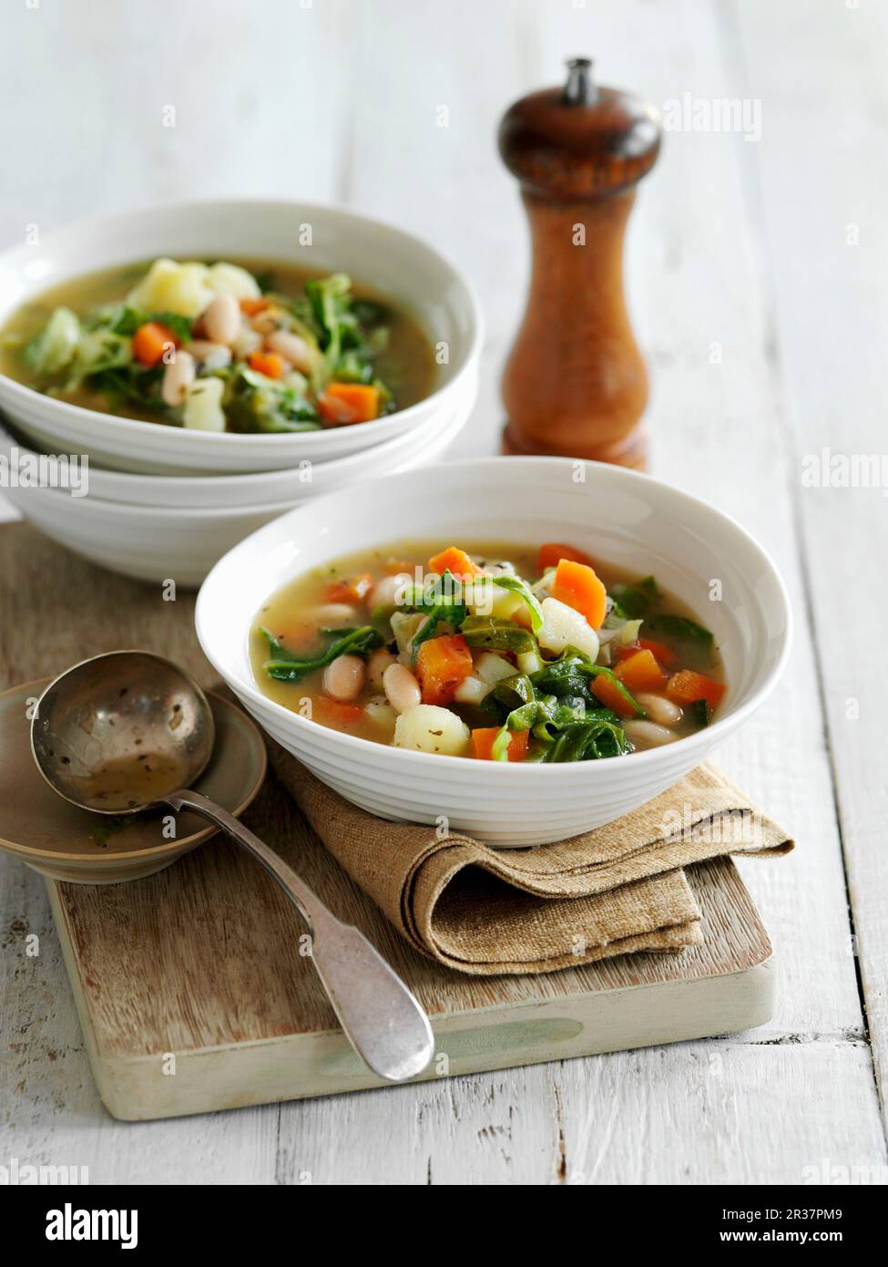 Caldo Verde (cabbage soup from Portugal) Stock Photo