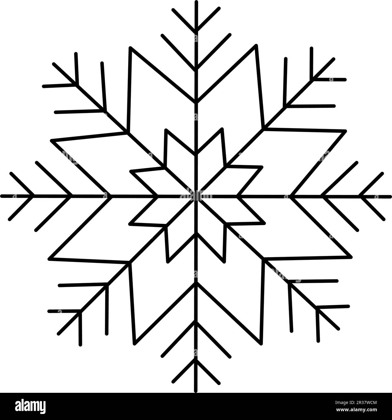 Snowflake thin black line hi-res stock photography and images - Alamy