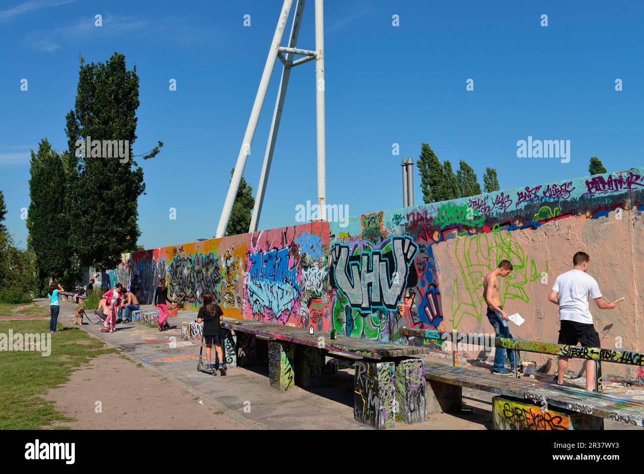 Graffiti, Mauerpark, Prenzlauer Berg, Berlin, Germany Stock Photo