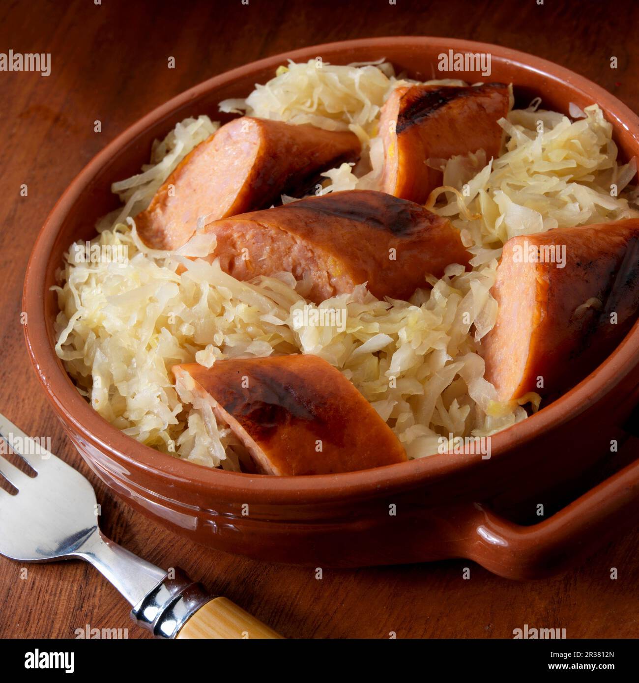 Polish kielbasa with sauerkraut Stock Photo Alamy