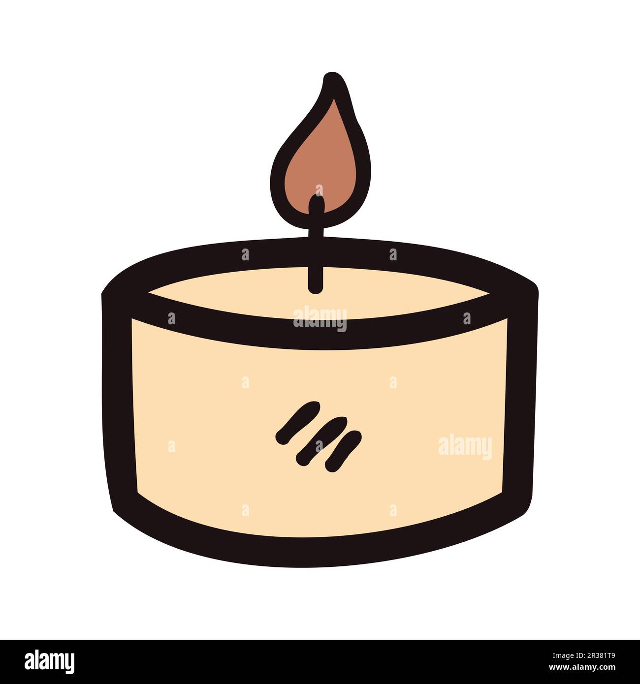 Hand Drawn candle in doodle style isolated on background Stock Vector