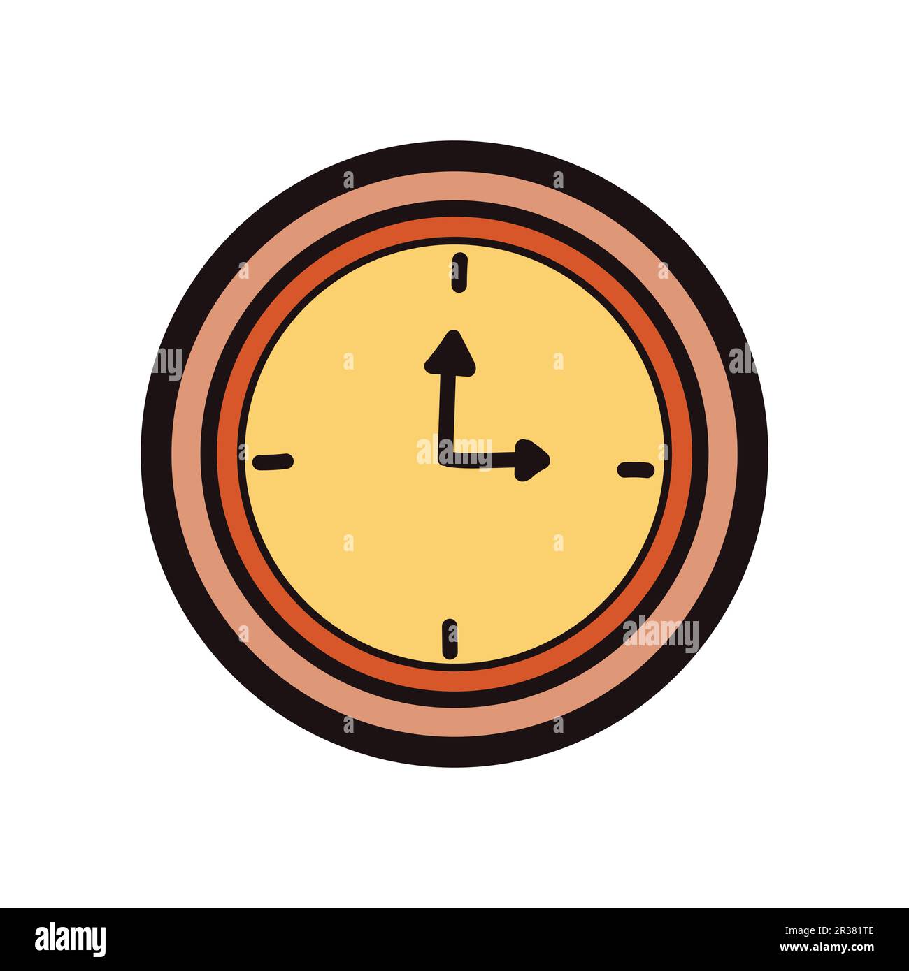 Hand Drawn stopwatch in doodle style isolated on background Stock