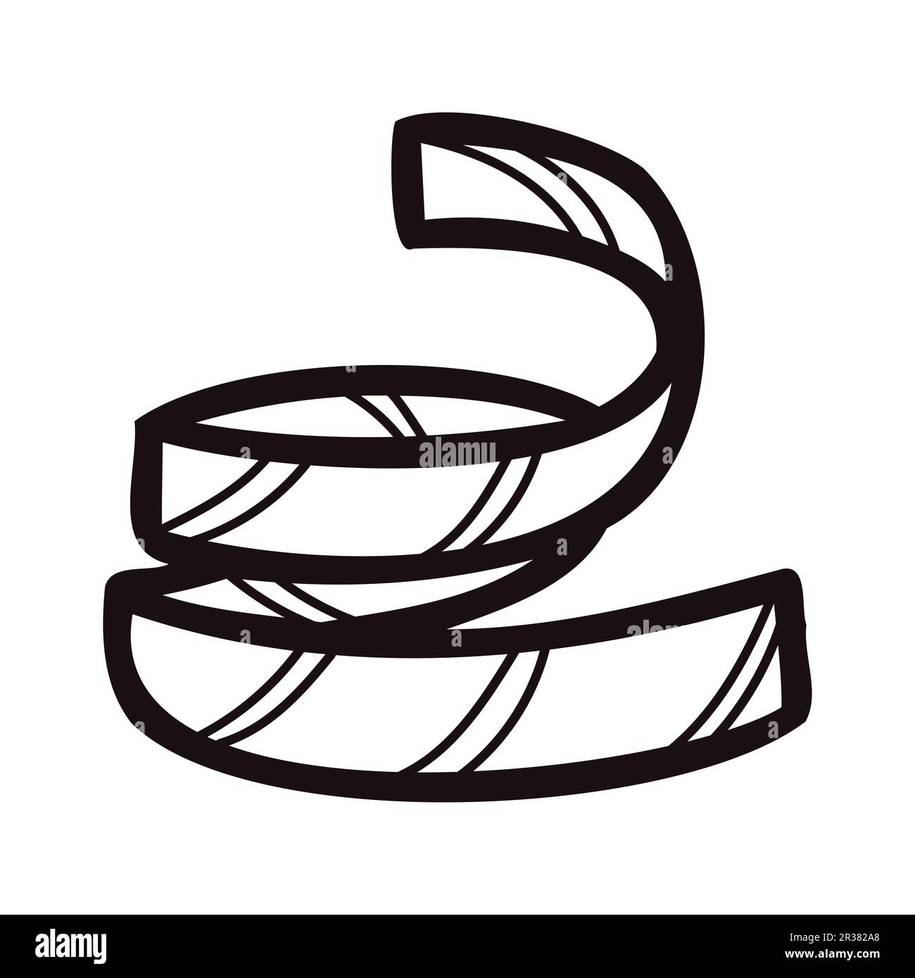 Hand Drawn ribbon in doodle style isolated on background Stock Vector ...