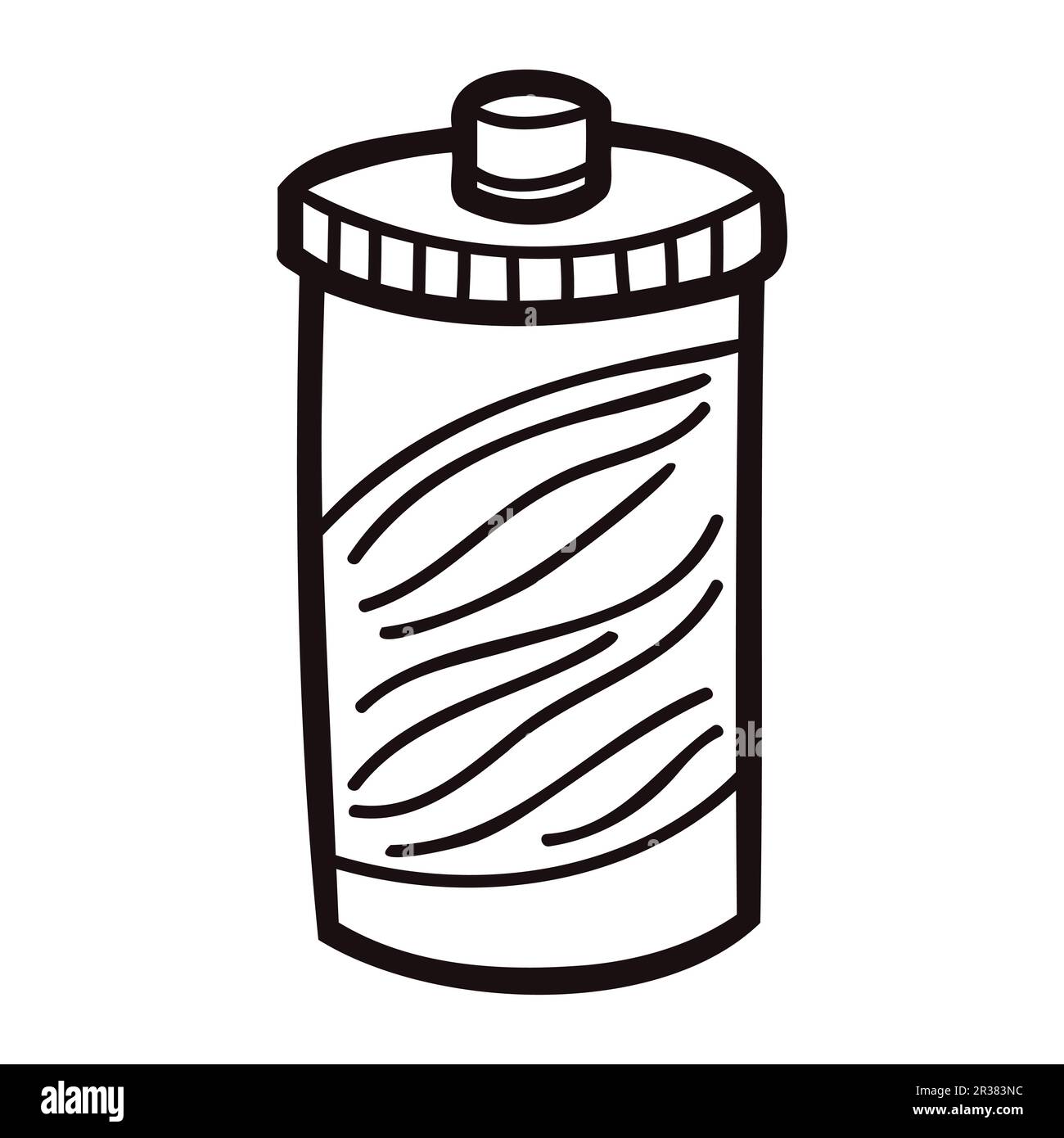 Hand Drawn bottle in doodle style isolated on background Stock Vector