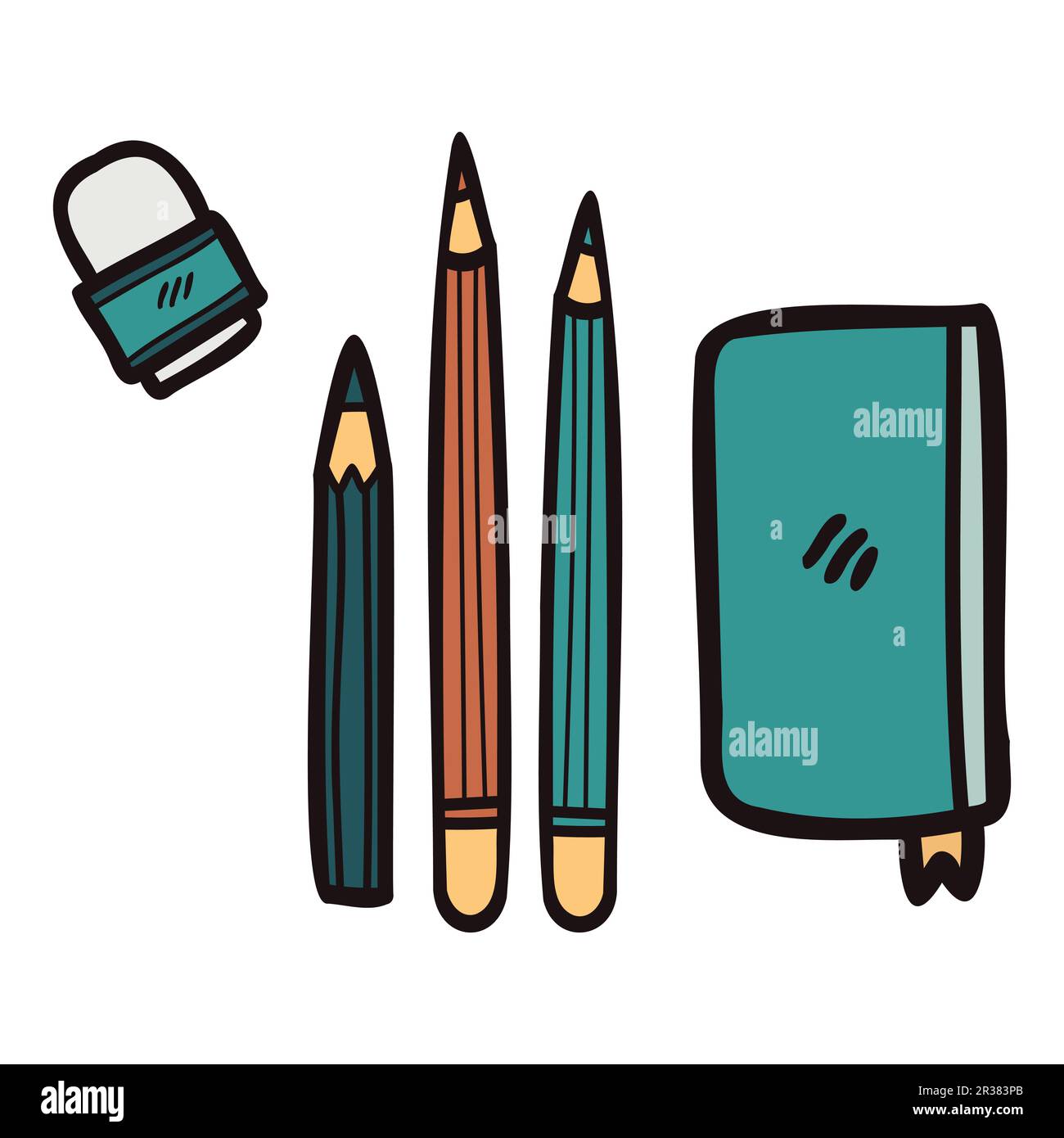 Hand Drawn stationery in flat lay style isolated on background Stock Vector Image & Art Alamy
