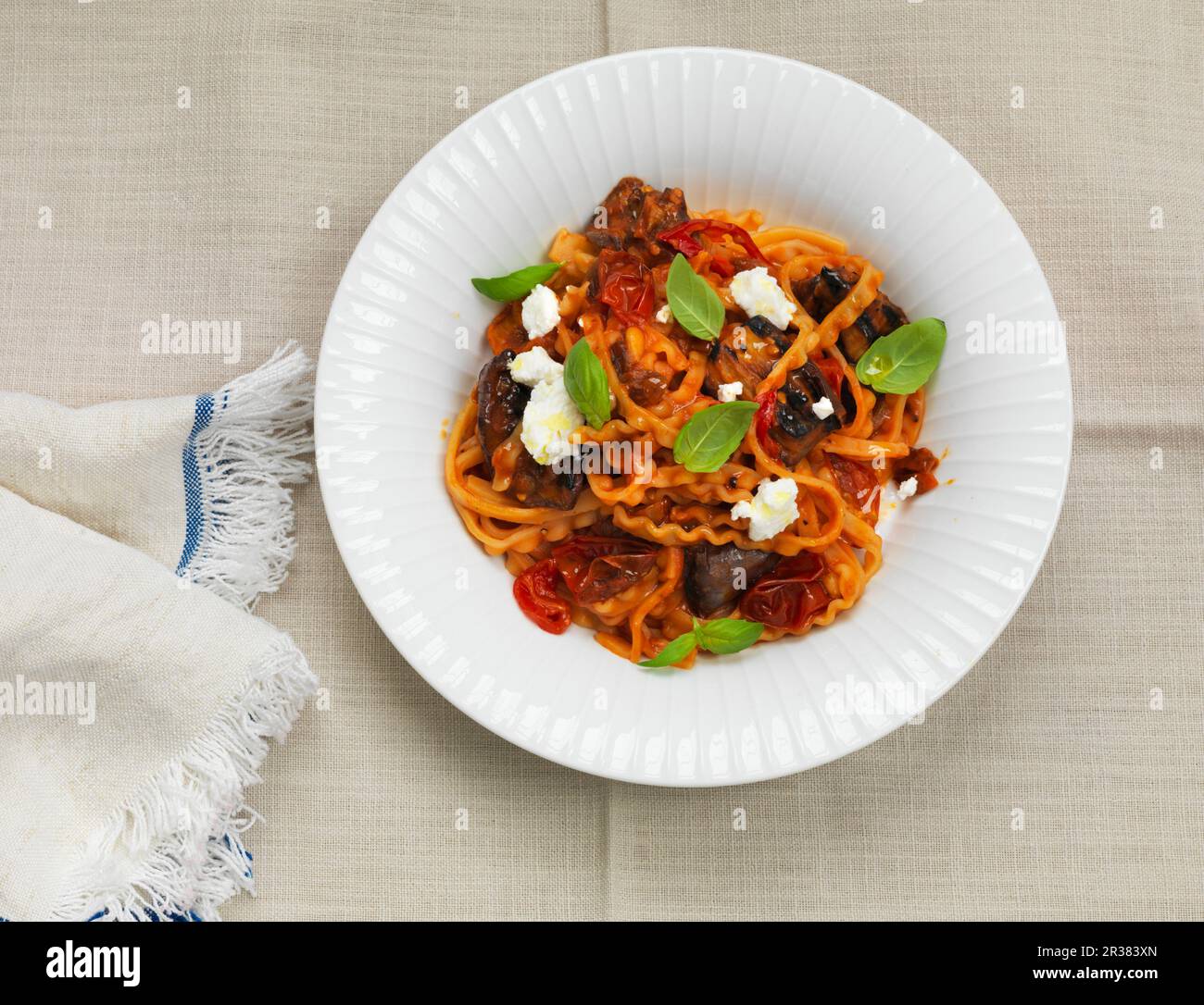 Pasta alla Norma with aubergine Stock Photo Alamy