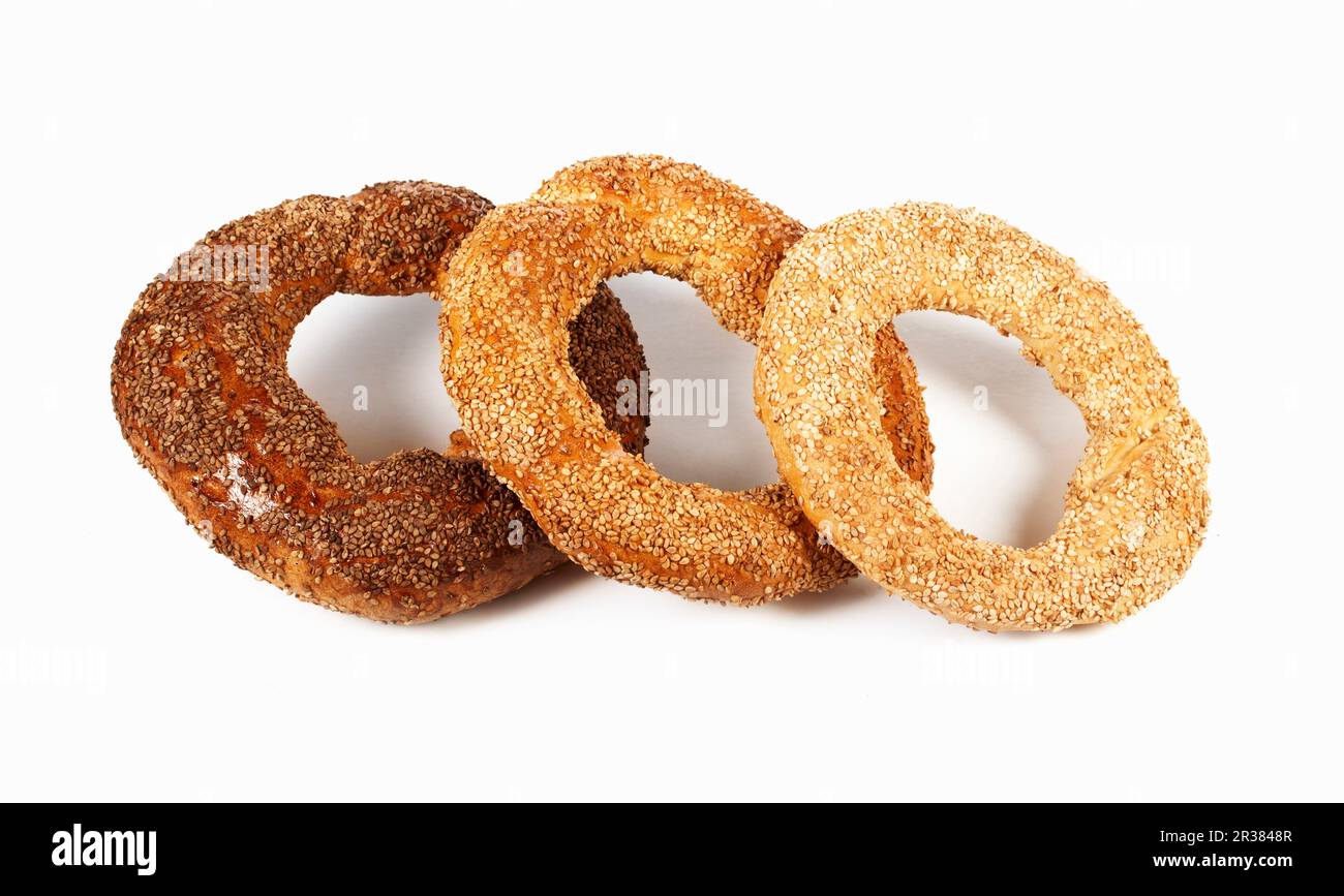 Simit (ring-shaped yeast pastries with sesame seeds, Turkey Stock Photo -  Alamy