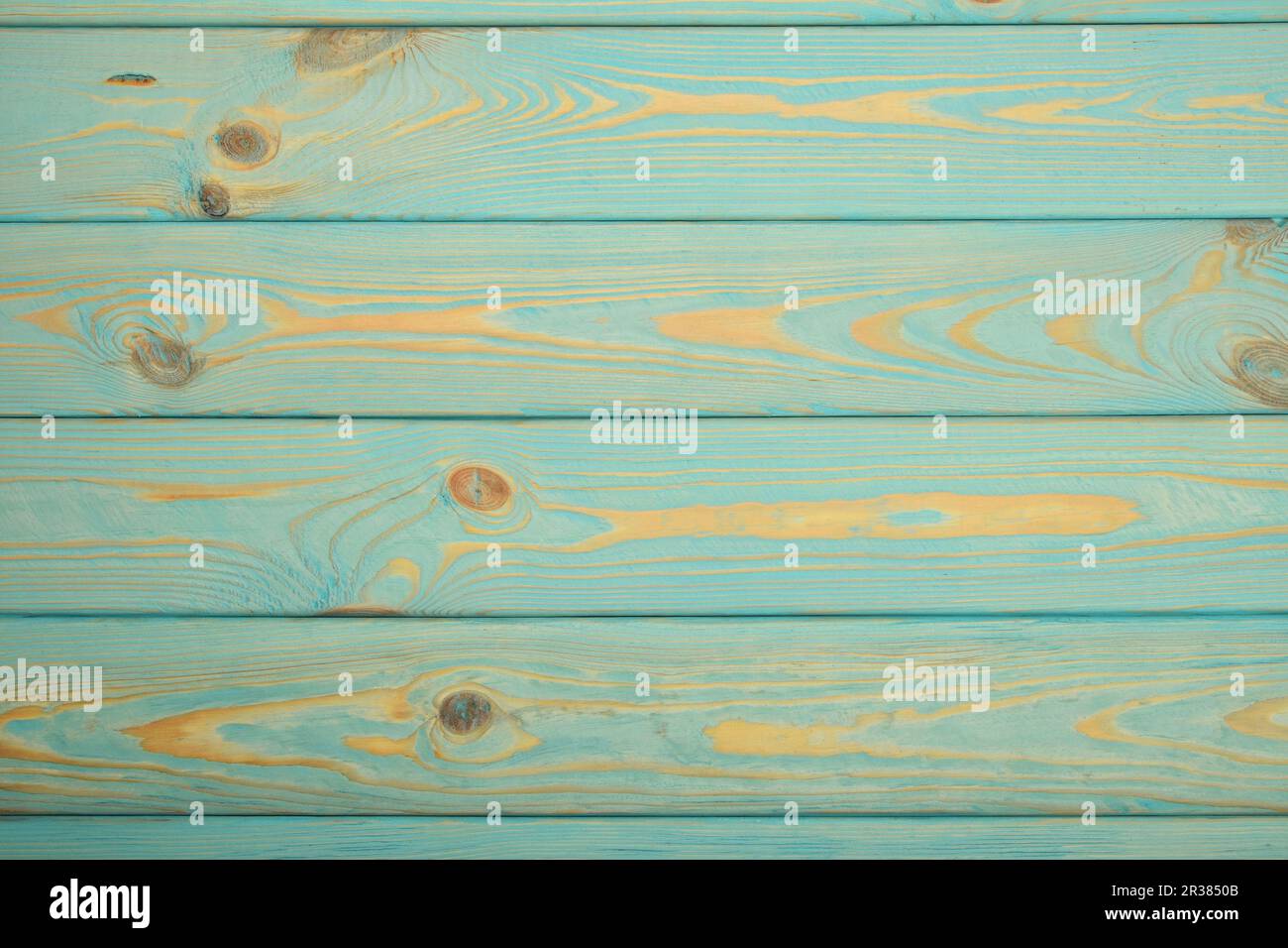 Blue vintage painted wooden panel with horizontal planks Stock Photo