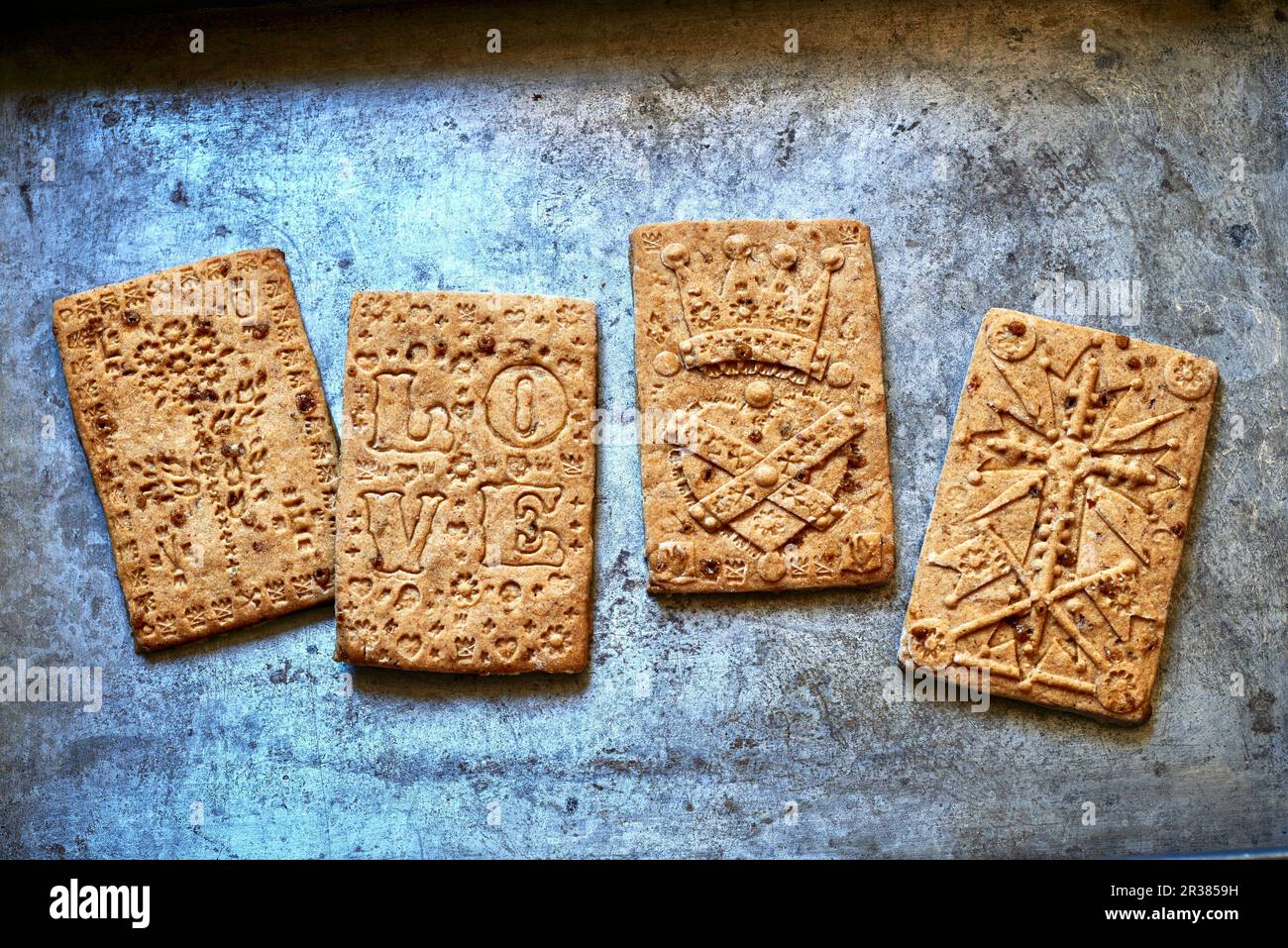 Different spiced German 'Spekulatius' cookies Stock Photo Alamy