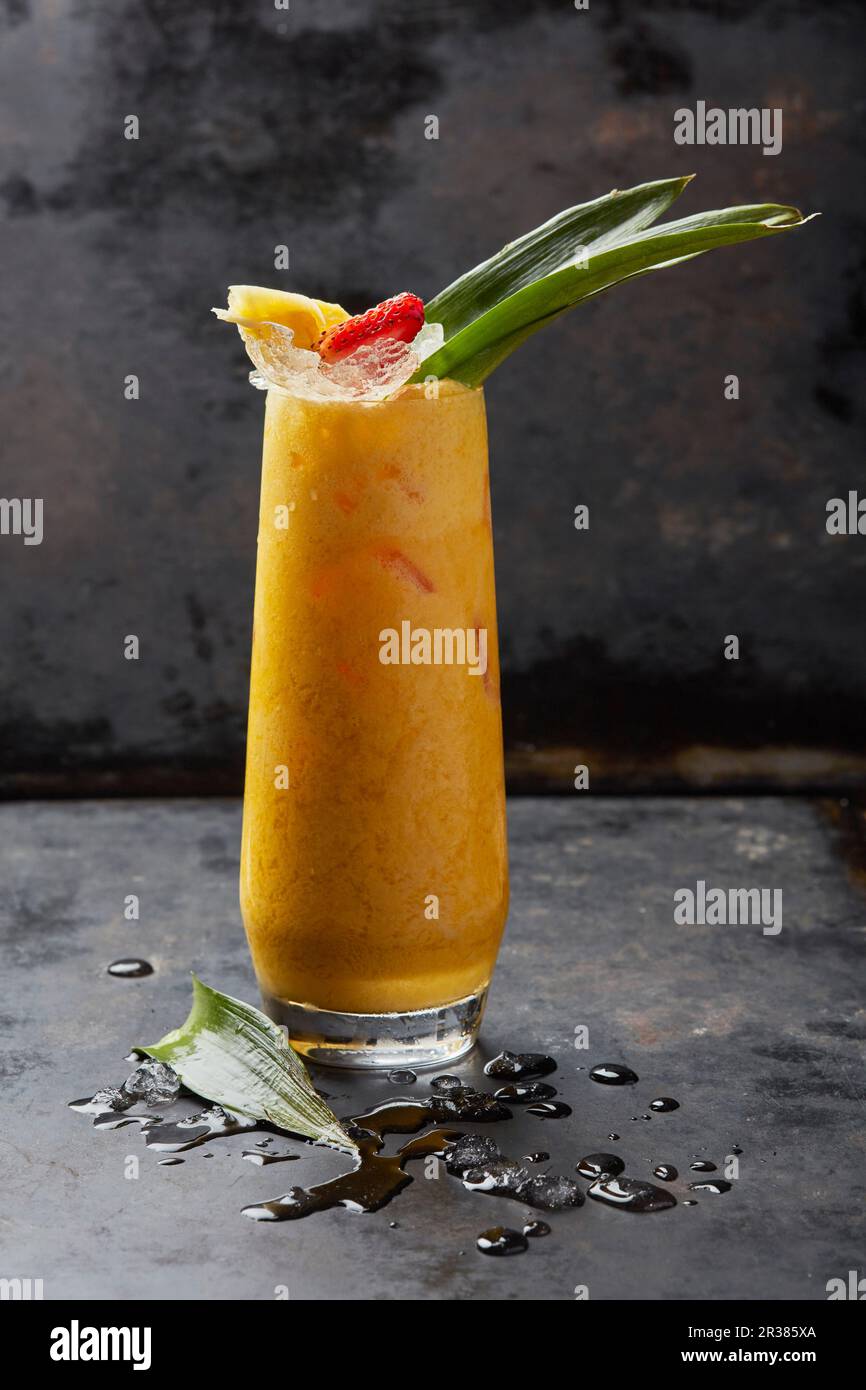 A long drink with pineapple Stock Photo