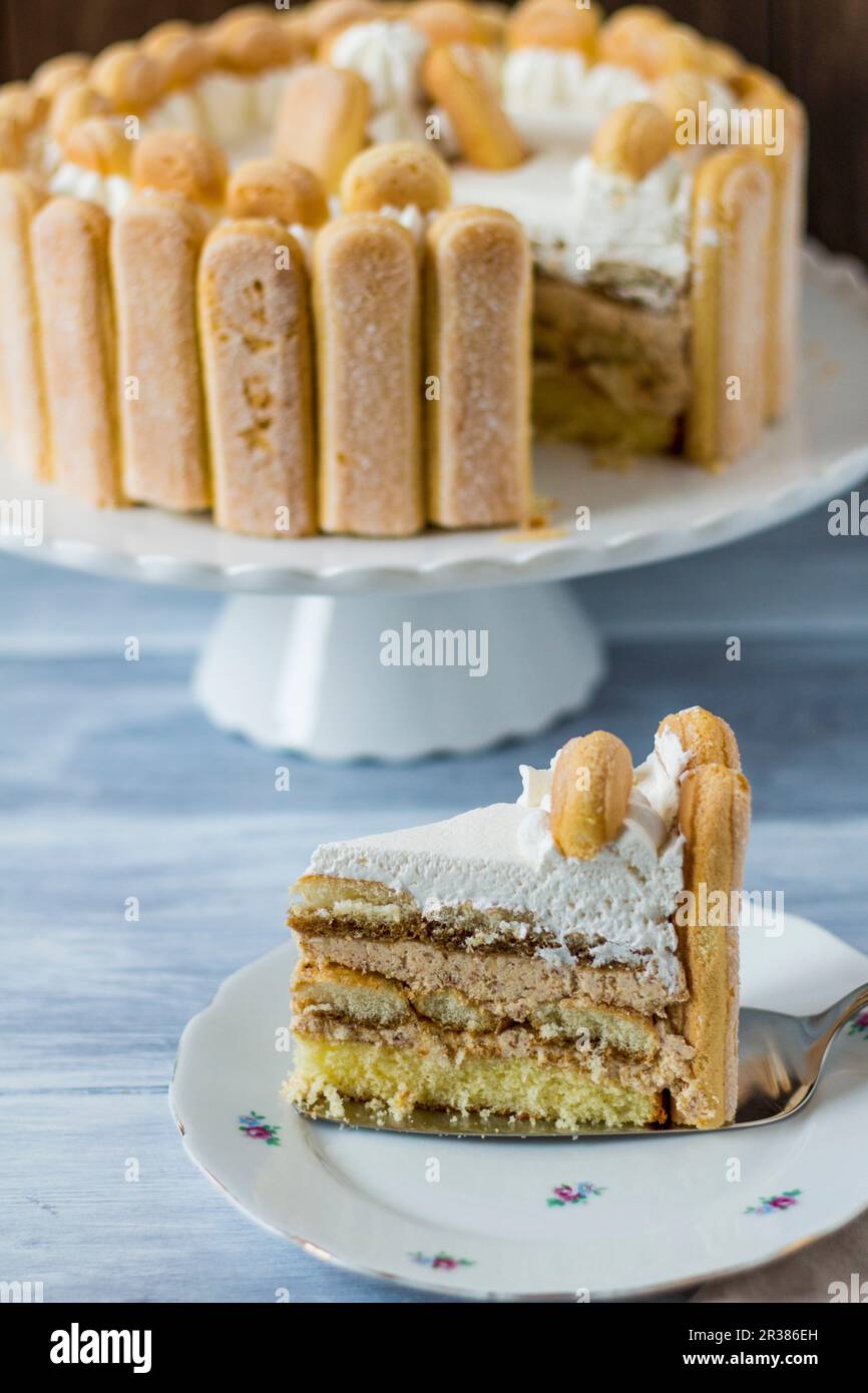 Malakoff torte, sliced Stock Photo - Alamy