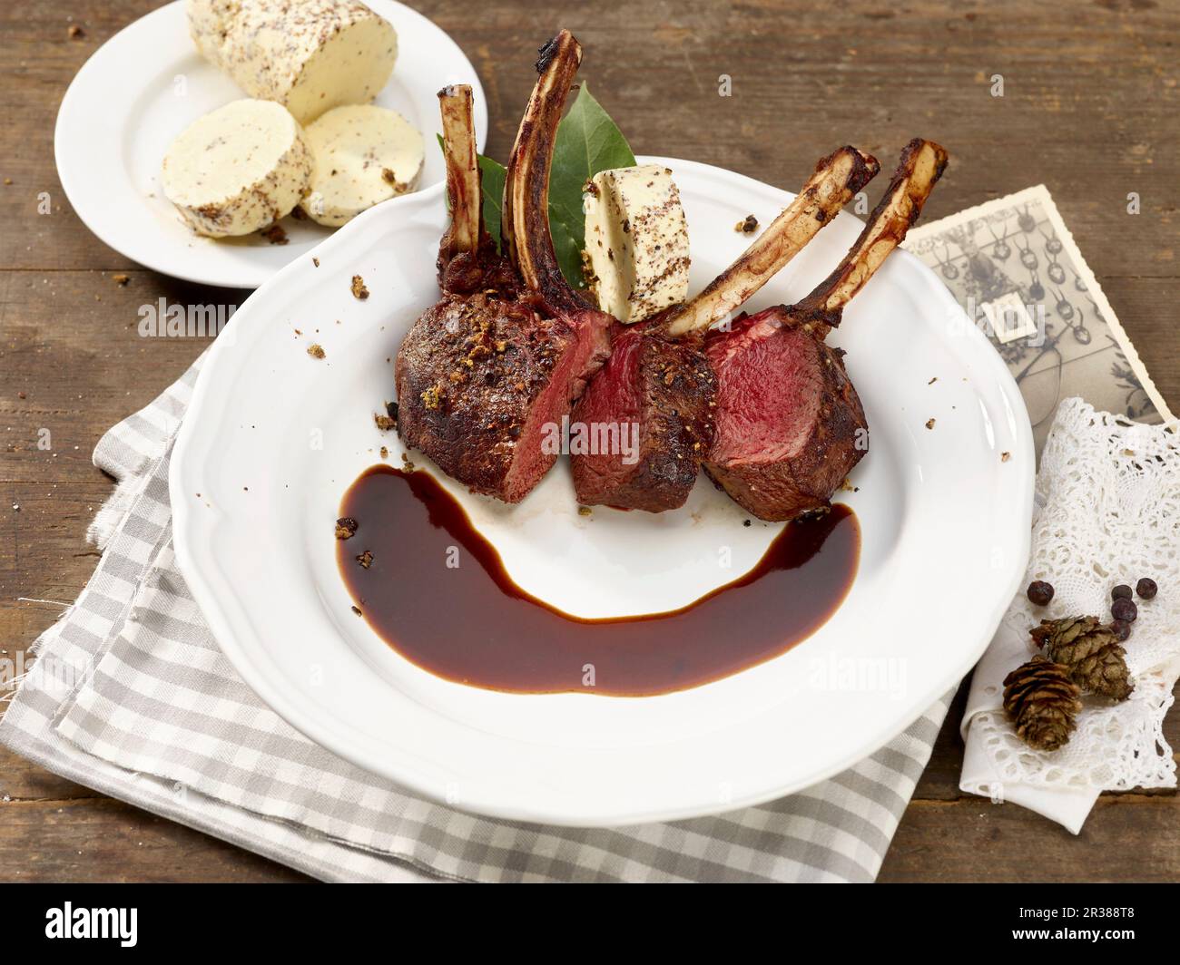 Roast ribs with juniper butter Stock Photo - Alamy
