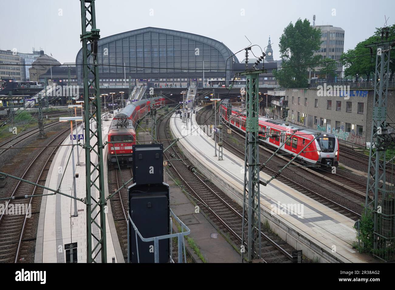 Hamburg, Germany. 23rd May, 2023. Regional trains enter the main