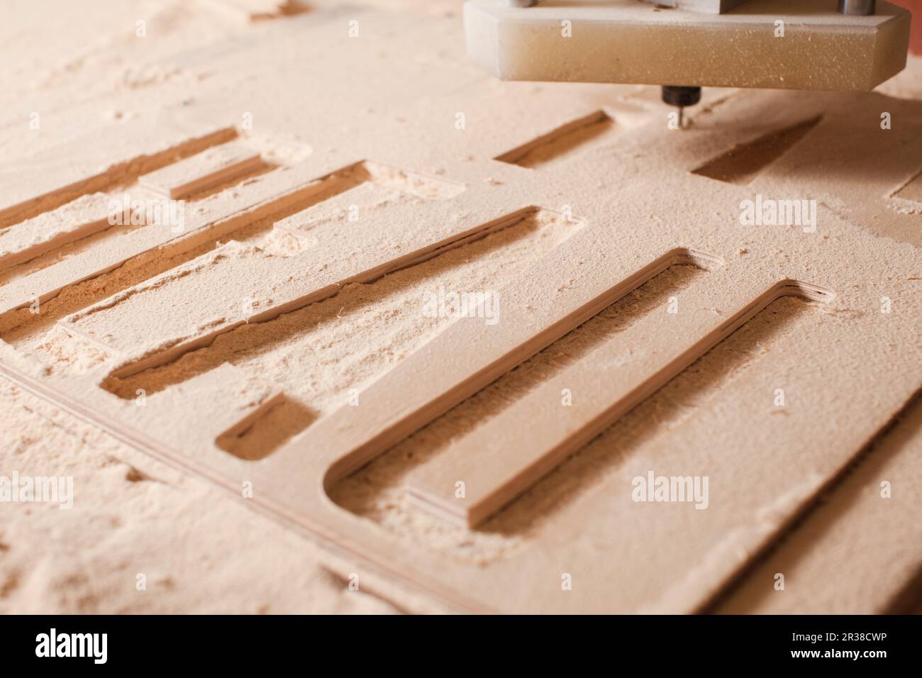 Machine working milling cutter wood Stock Photo