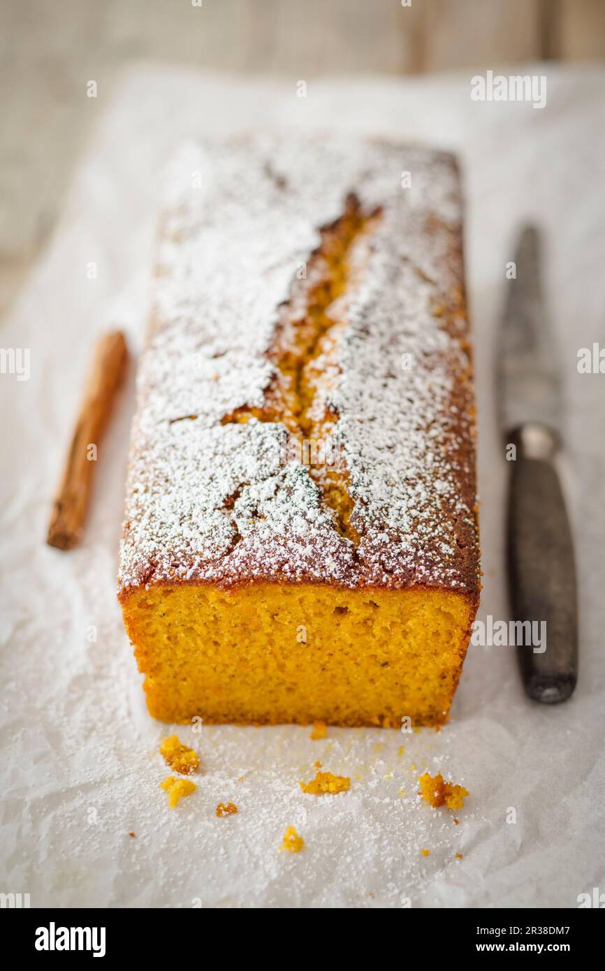 Pumpkin cakes with cinnamon and icing sugar Stock Photo