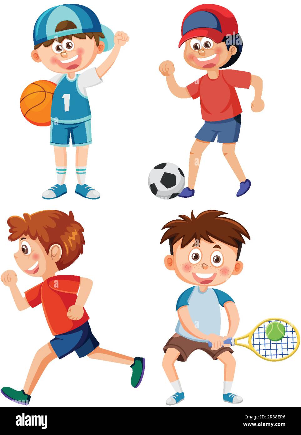 Kids Enjoying Various Sports illustration Stock Vector Image & Art - Alamy