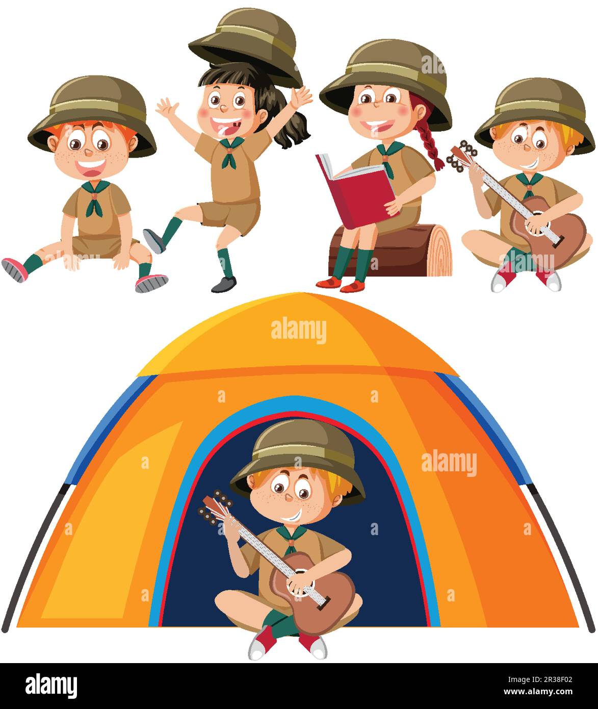 Set of camping children illustration Stock Vector Image & Art - Alamy