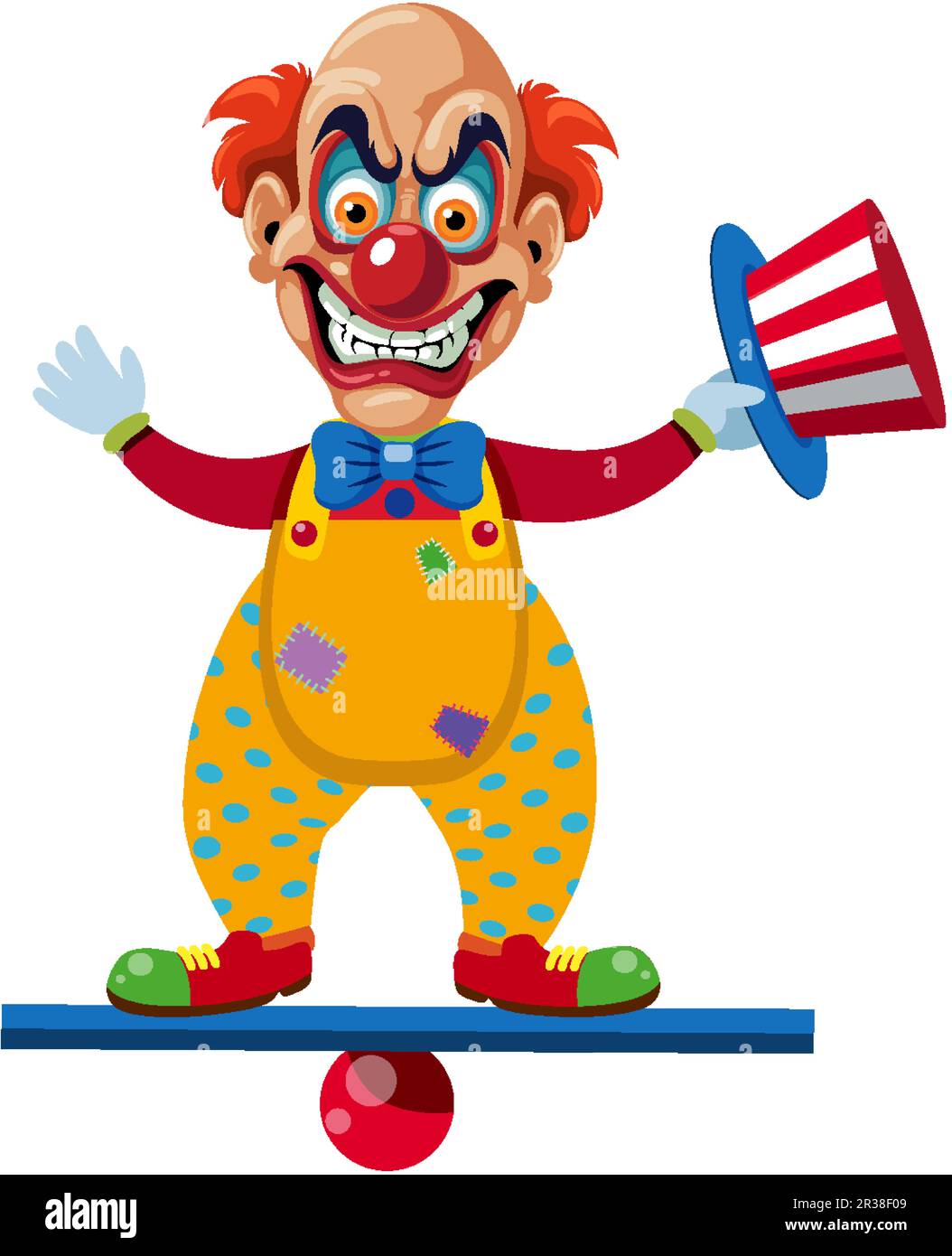 A creepy clown cartoon character illustration Stock Vector Image & Art ...