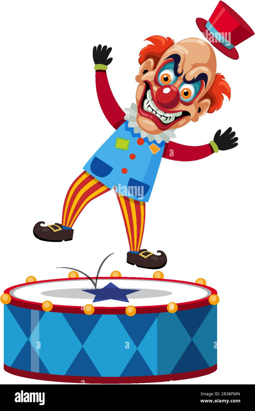 A creepy clown cartoon character illustration Stock Vector Image & Art ...