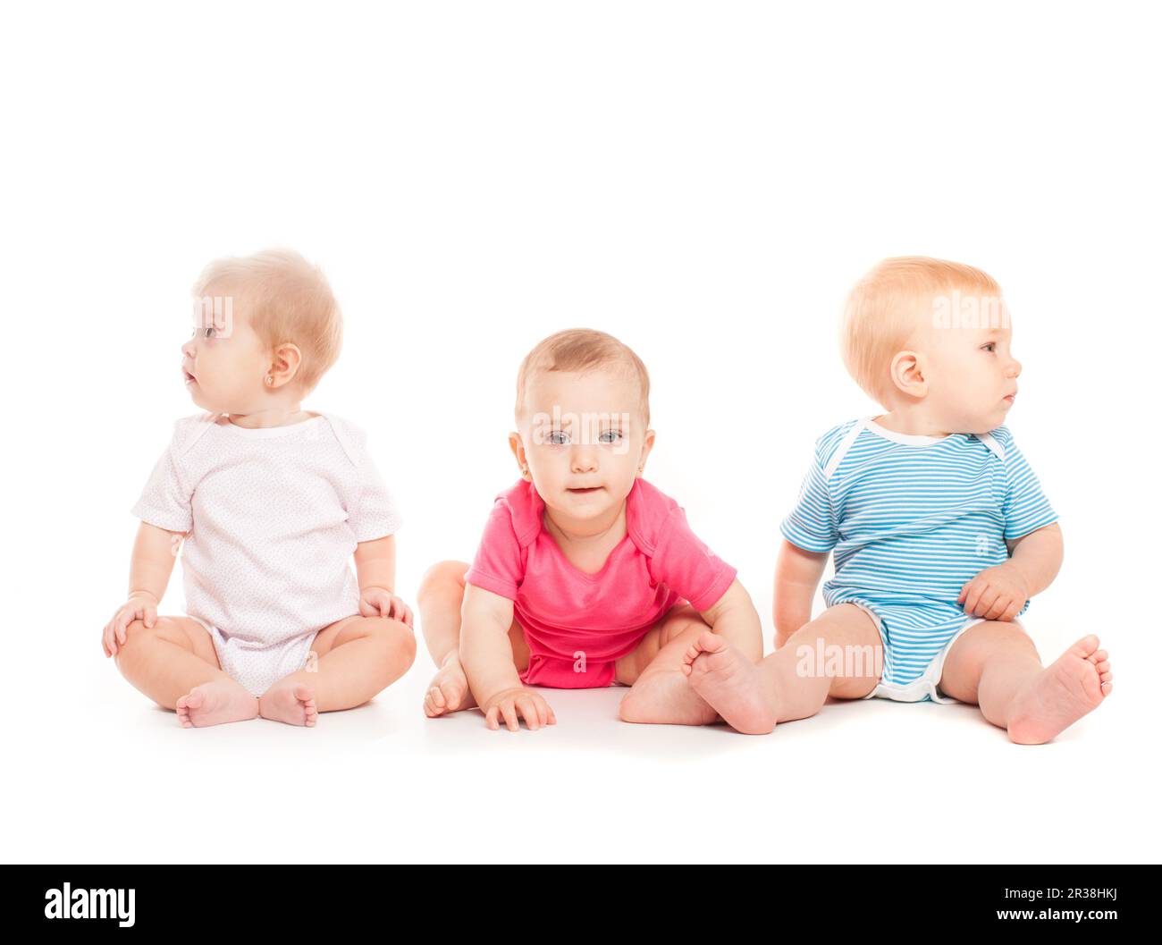 Three babies isolated on white Stock Photo - Alamy