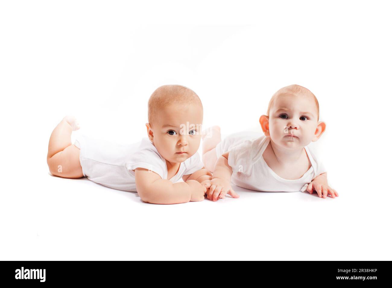 Cute baby twins Stock Photo