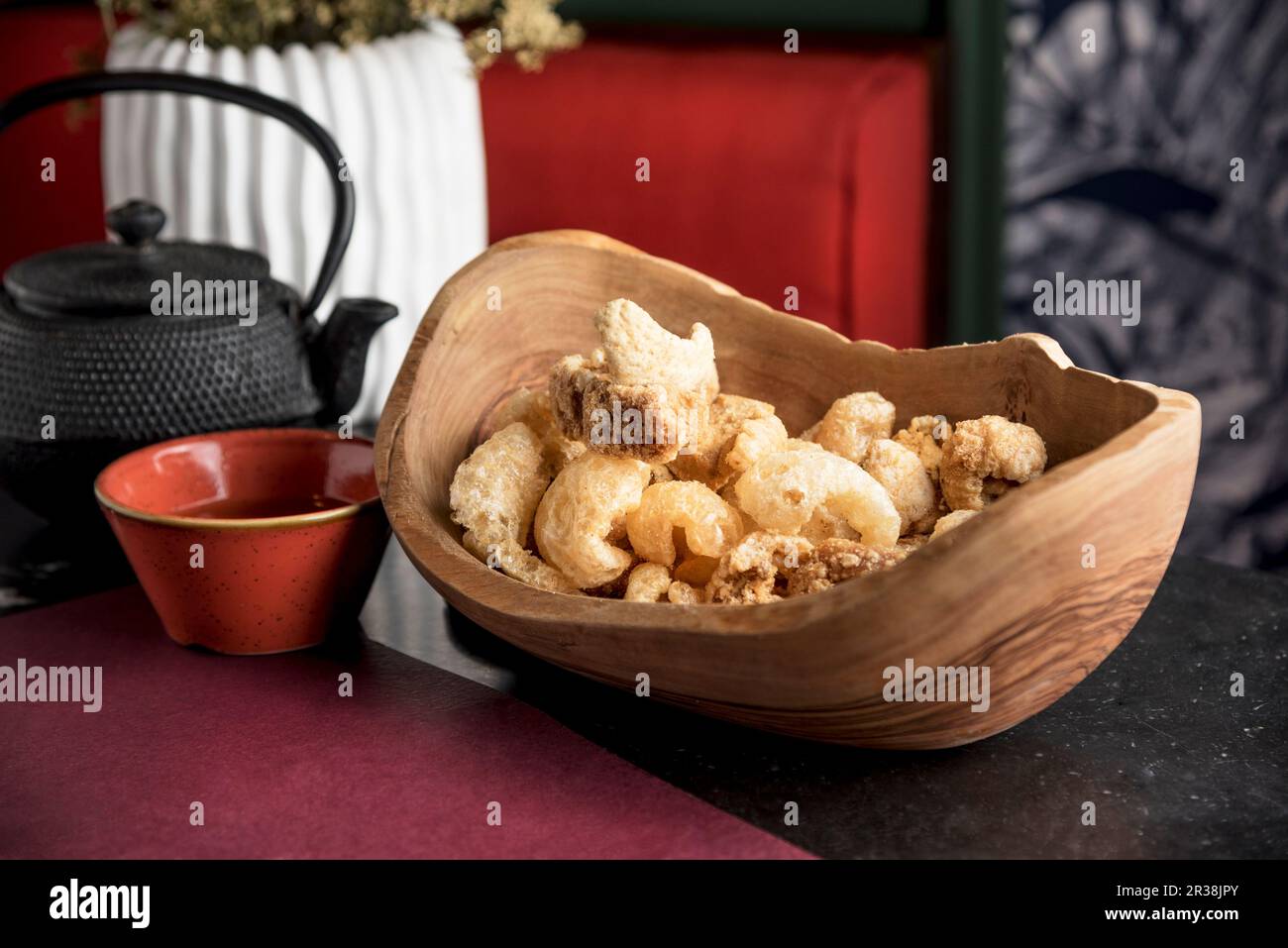 Filipino style pork crackling served with coconut vinegar Stock Photo Alamy