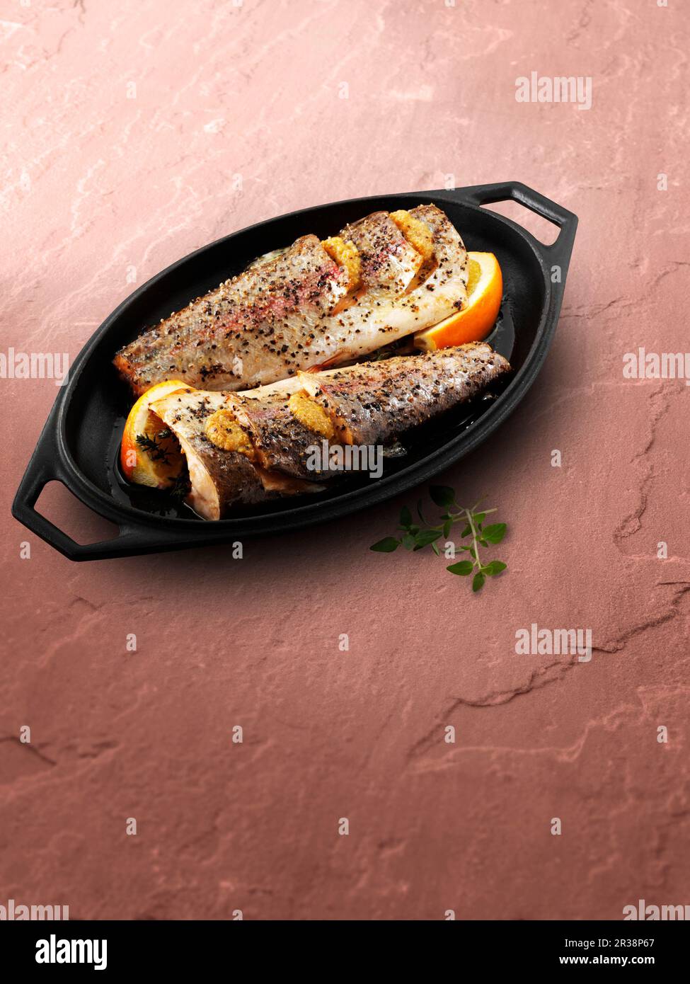 Oven baked trout Stock Photo Alamy