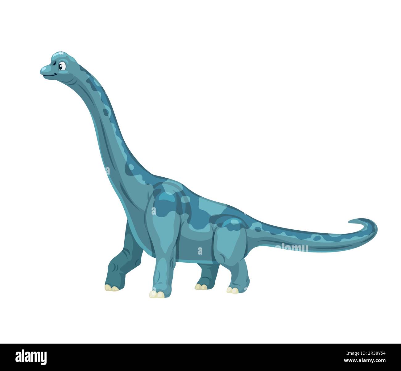 Cartoon Brachiosaurus dinosaur character. Paleontology reptile