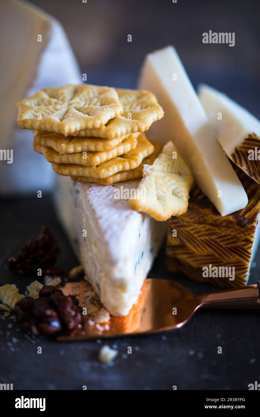 Different types cheese crackers hi-res stock photography and images - Alamy