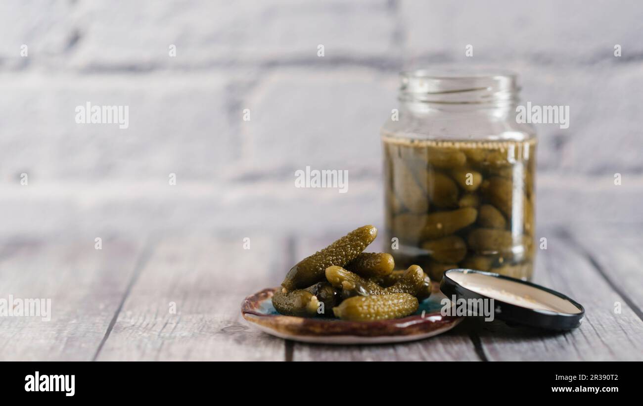 Pickled gherkins Stock Photo