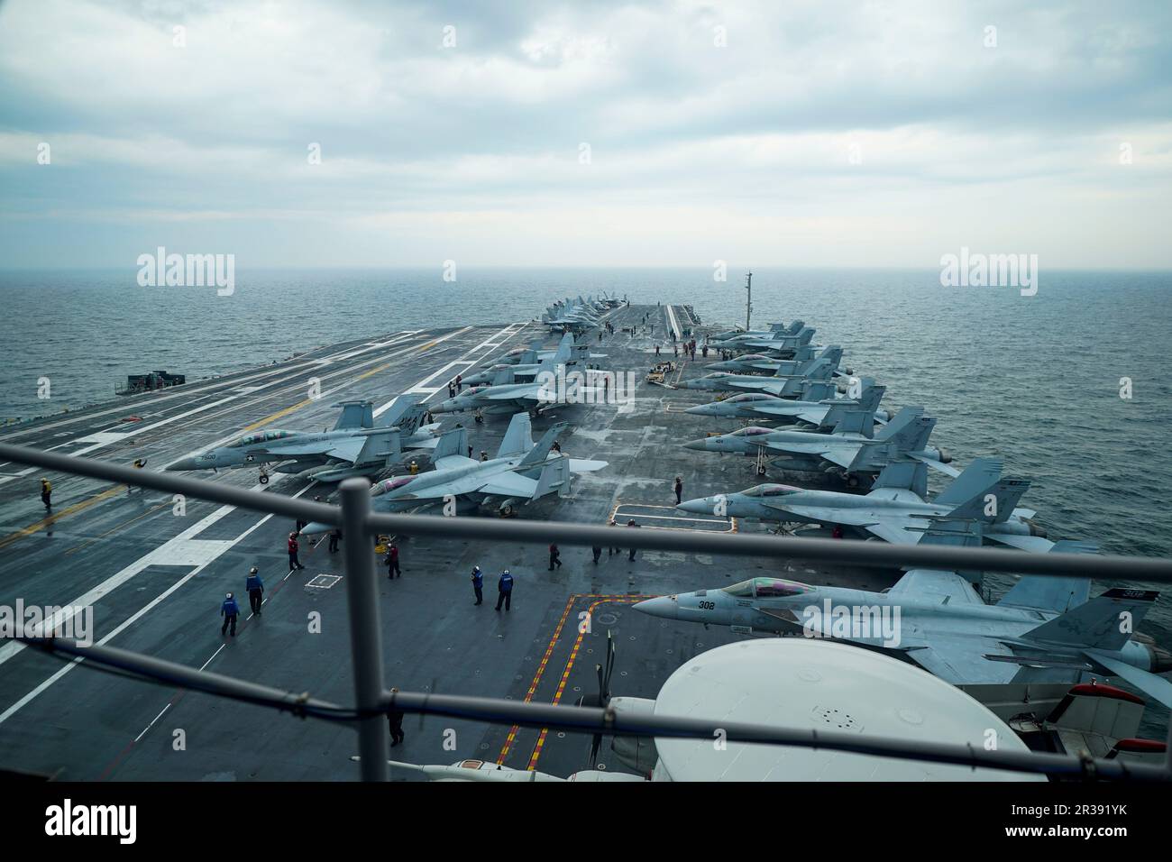 North Sea, Denmark 20230522.The world's largest warship, the American aircraft carrier USS Gerald R. Ford, in the North Sea off Denmark on Monday. Photo: Haakon Mosvold Larsen / NTB Stock Photo