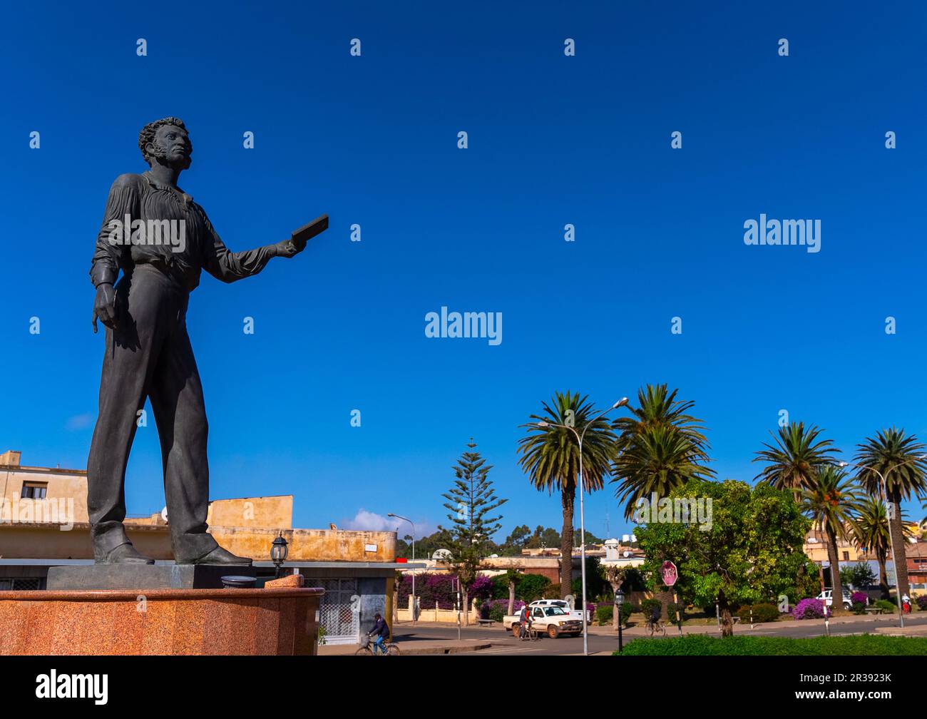 Alexander Pushkin statue, Central Region, Asmara, Eritrea Stock Photo