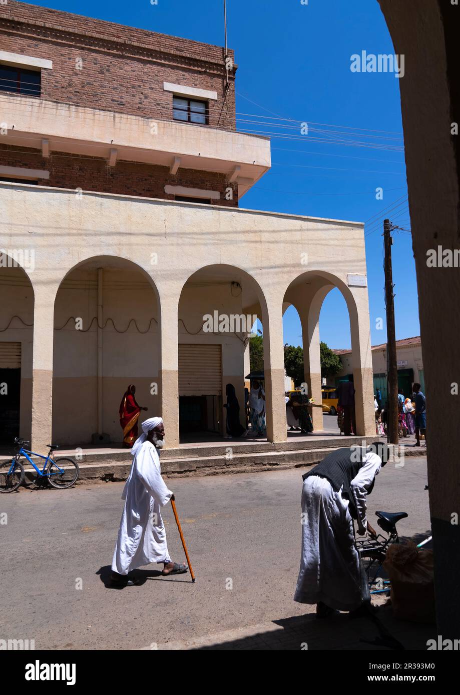 ERitrean muslim men in the street, Semien-Keih-Bahri, Keren, Eritrea ...