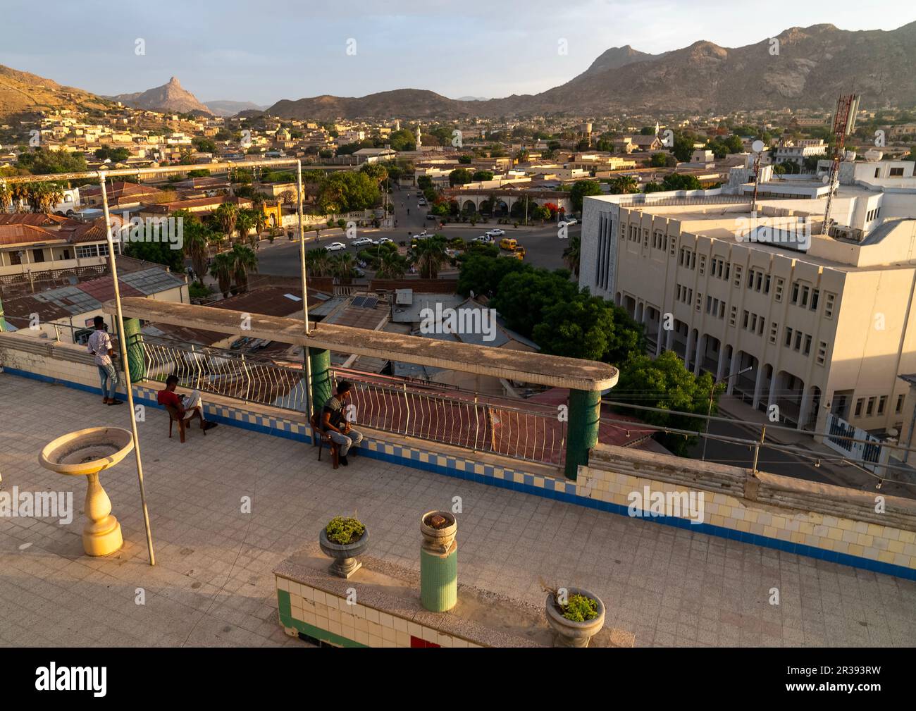 High angle view of the town from Keren hotel, SemienKeihBahri, Keren, Eritrea Stock Photo Alamy