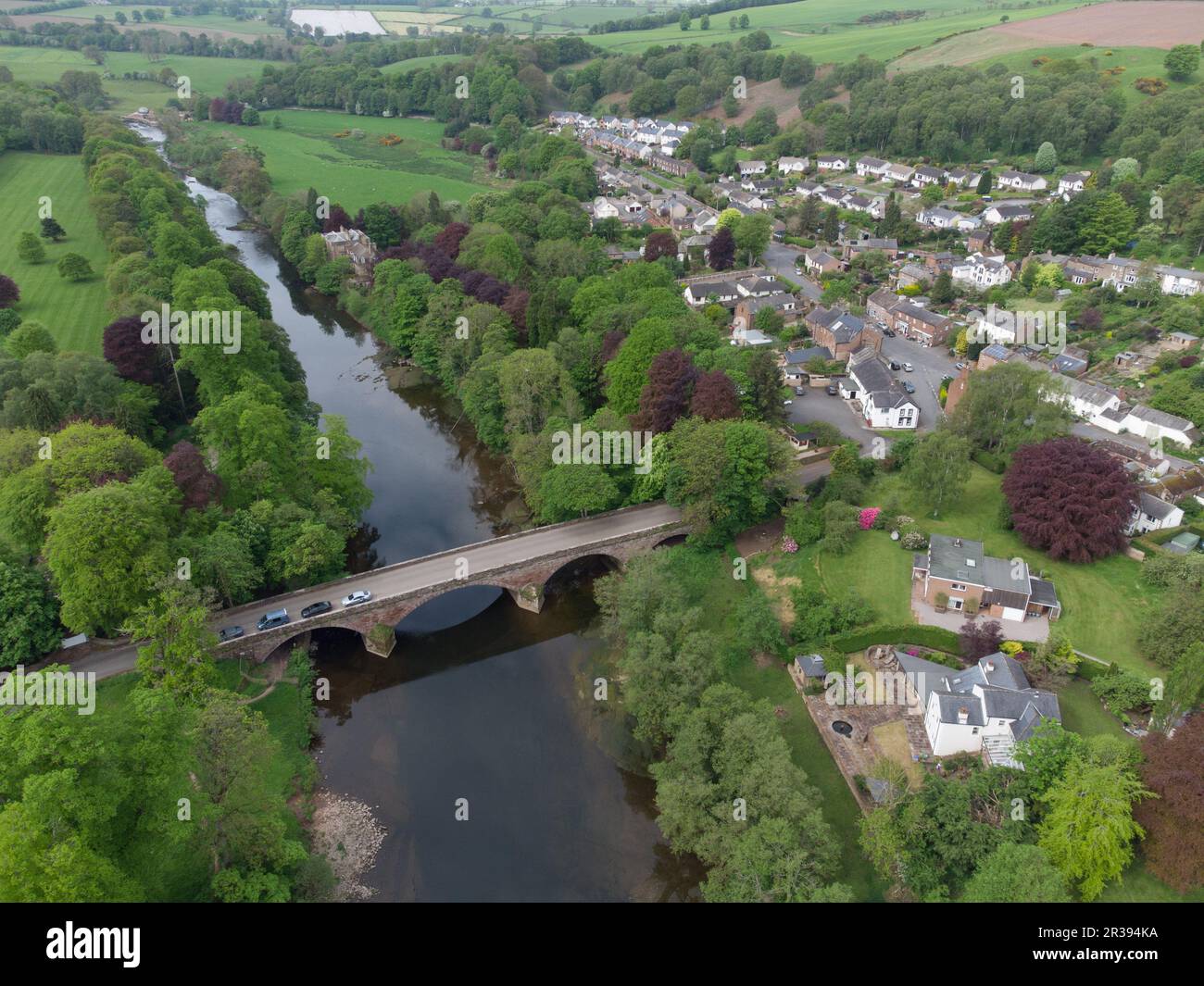 Armathwaite village in cumbria and bridge over the river eden Stock