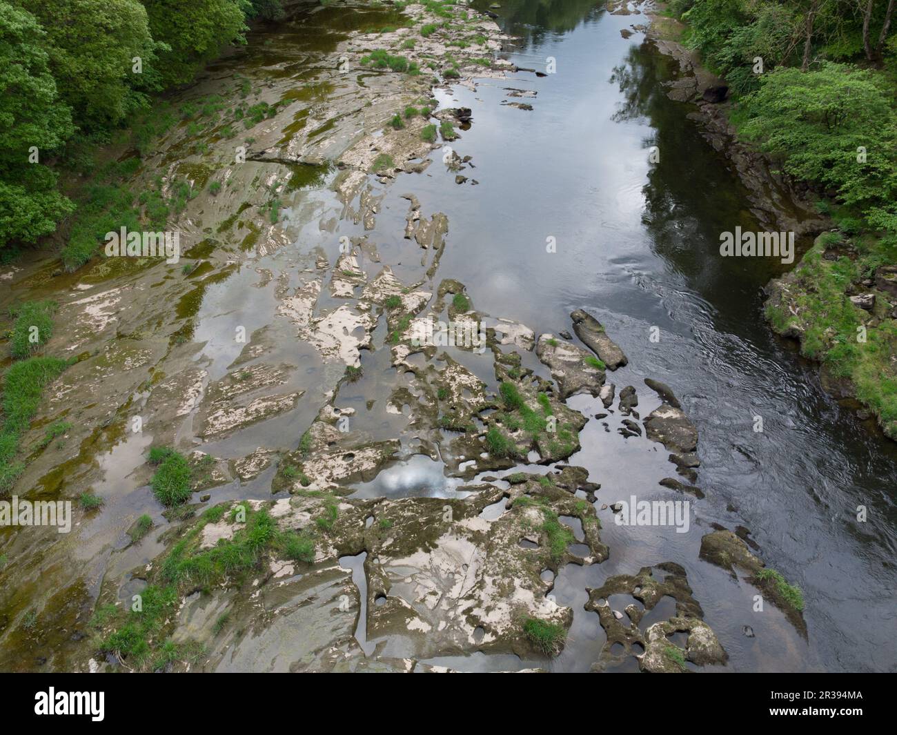 Low water in the river Eden at Armathwaite, Cumbria Stock Photo Alamy
