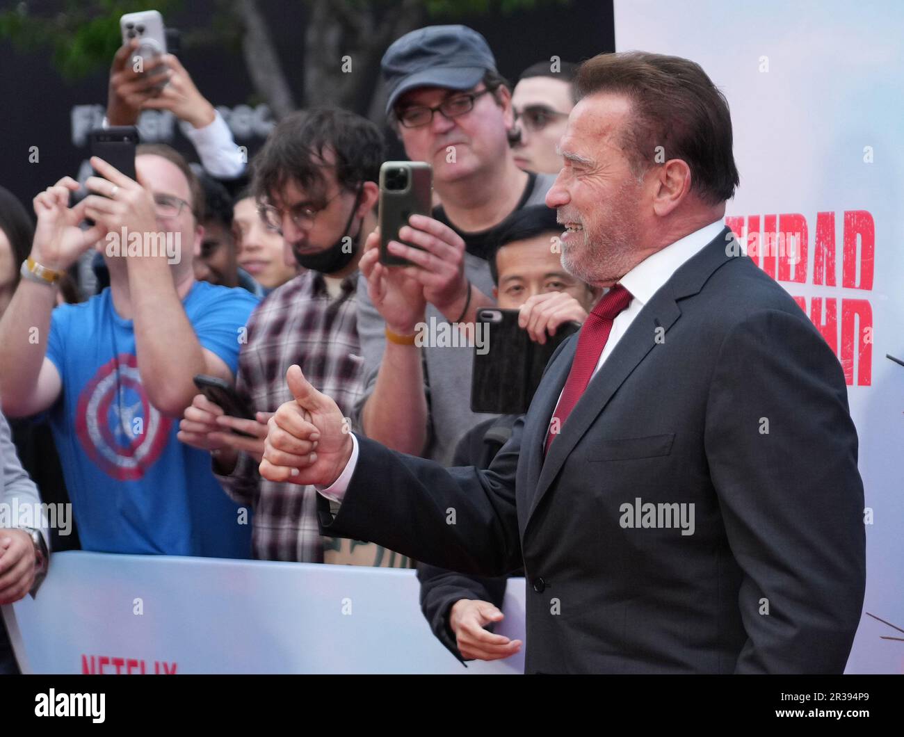 Arnold Schwarzenegger arrives at the Netflix's FUBAR Los Angeles