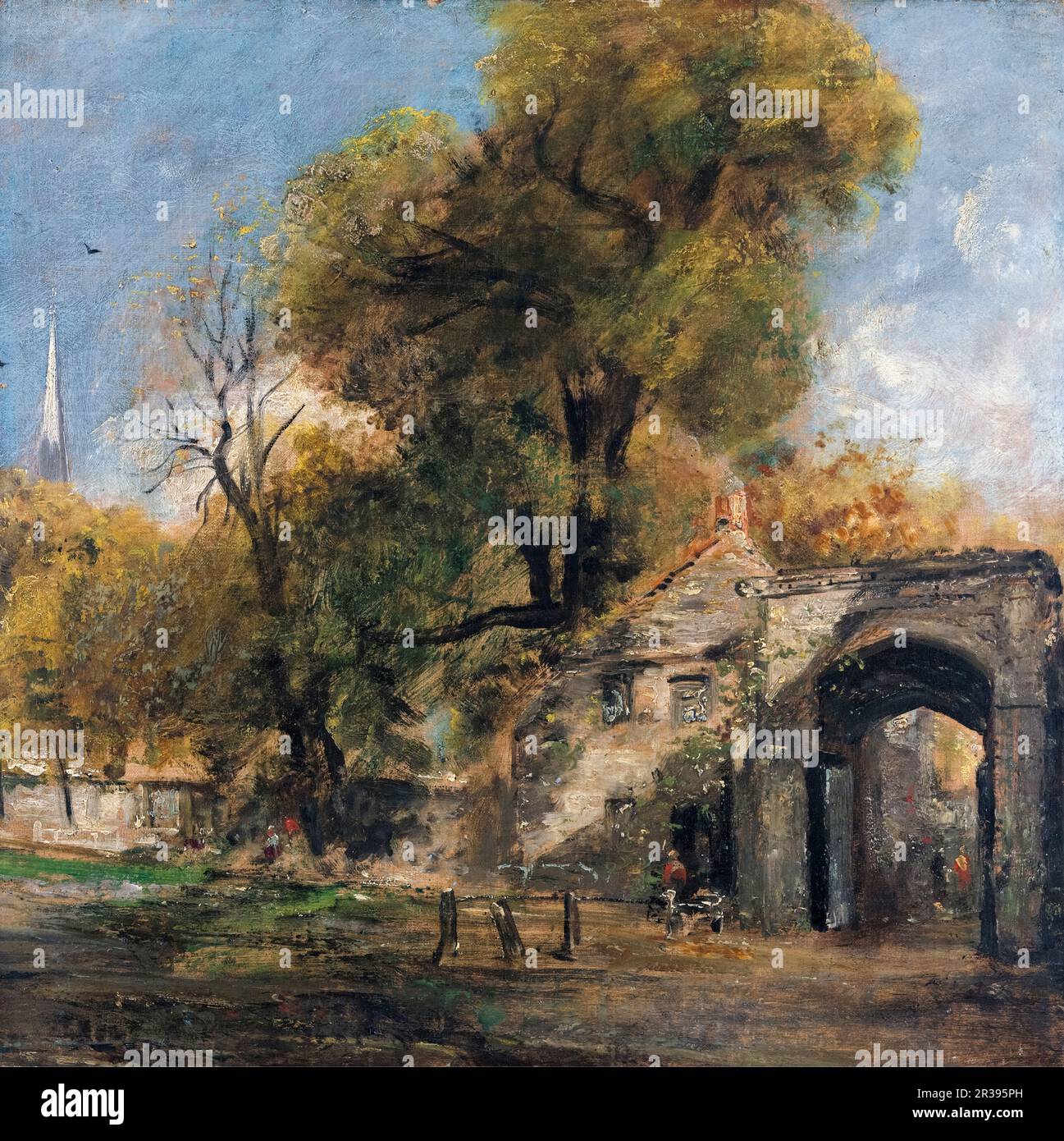 John Constable, Harnham Gate, Salisbury, landscape painting 1820-1821 Stock Photo