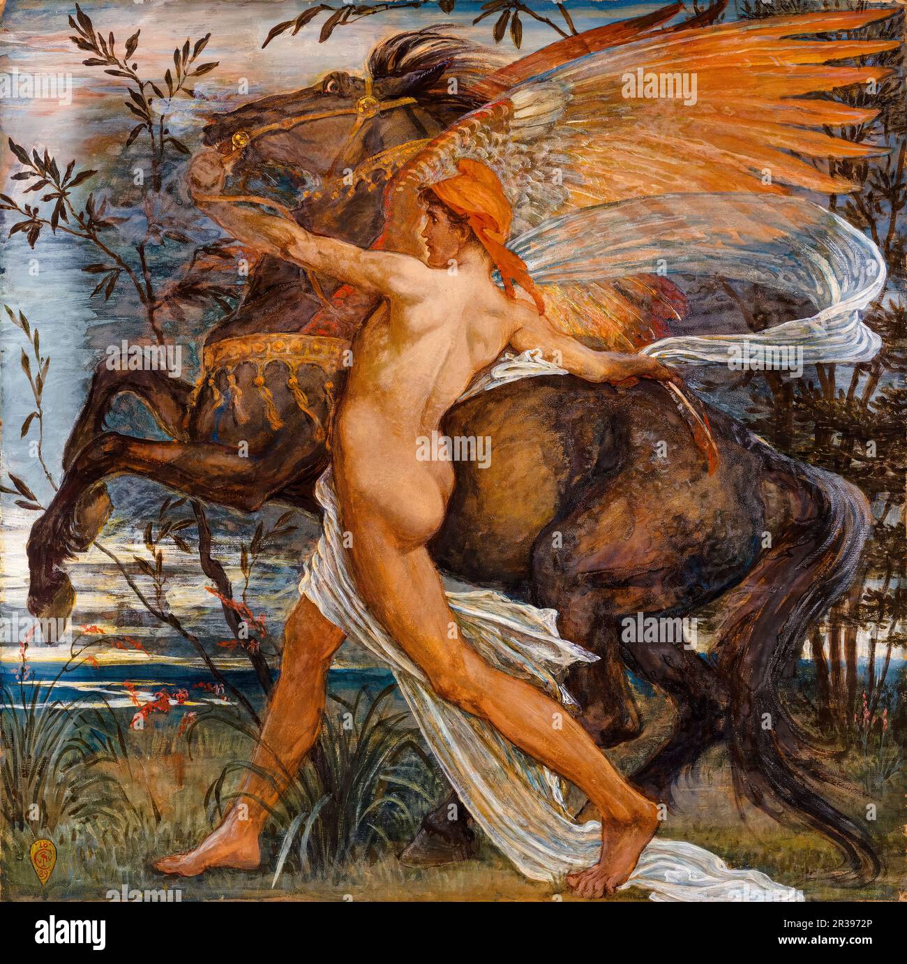Walter Crane painting, Pegasus, 1889 Stock Photo