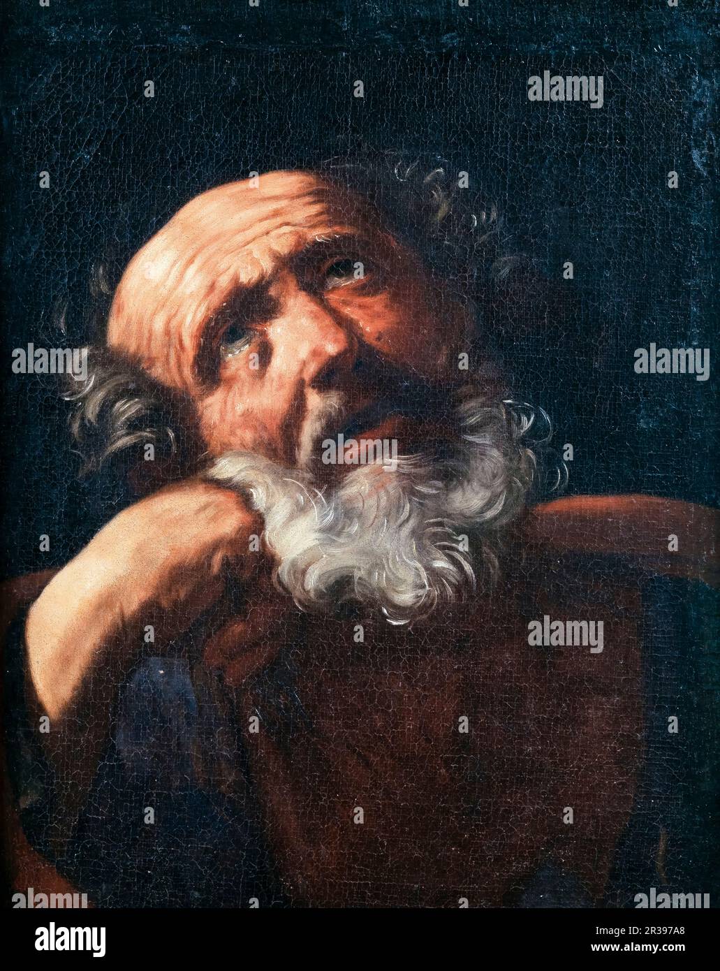 Guido Reni, Saint Peter, portrait painting before 1642 Stock Photo