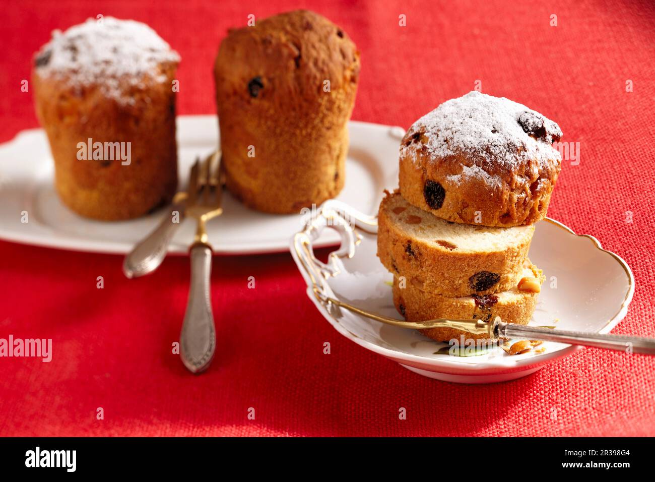 Small cakes with roasted peanuts, orange peel and sultanas Stock Photo