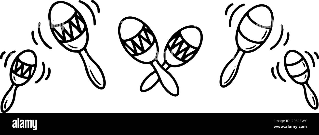 Maracas icon. Vector illustration of blue and red maraca and instrument