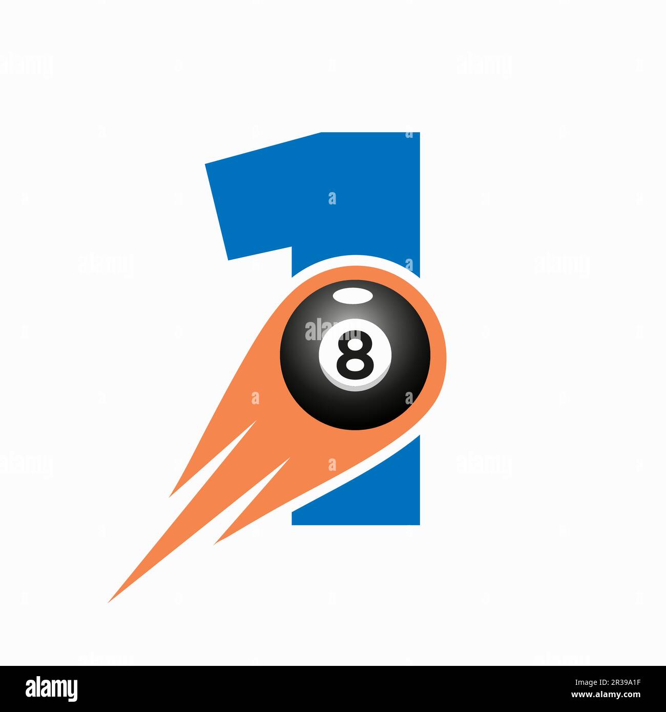Letter 1 Billiard Sports Team Club Logo. 8 Ball Pool Logo Design