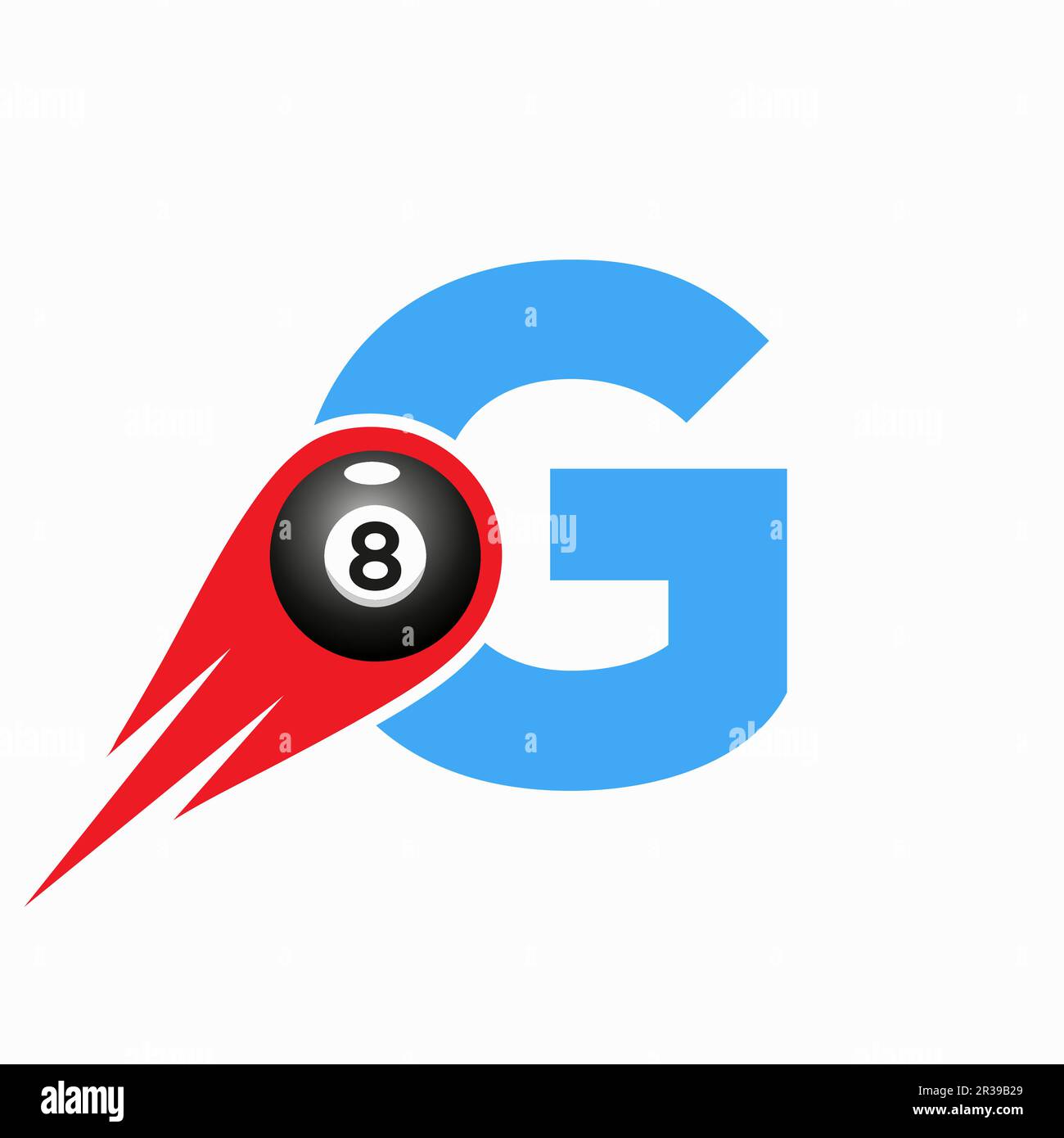 Letter G Billiard Sports Team Club Logo. 8 Ball Pool Logo Design Template Stock Vector