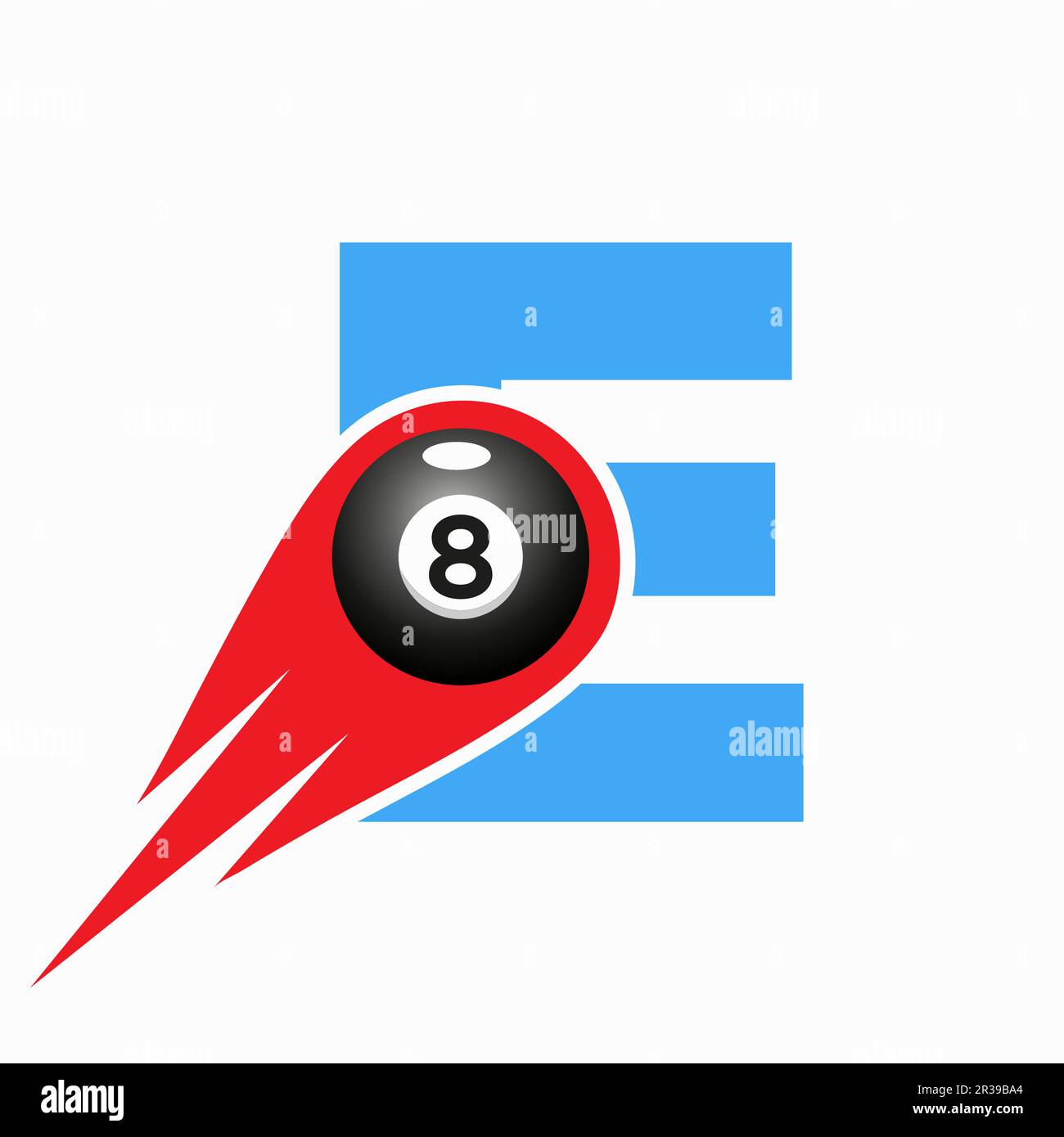 Letter E Billiard Sports Team Club Logo. 8 Ball Pool Logo Design