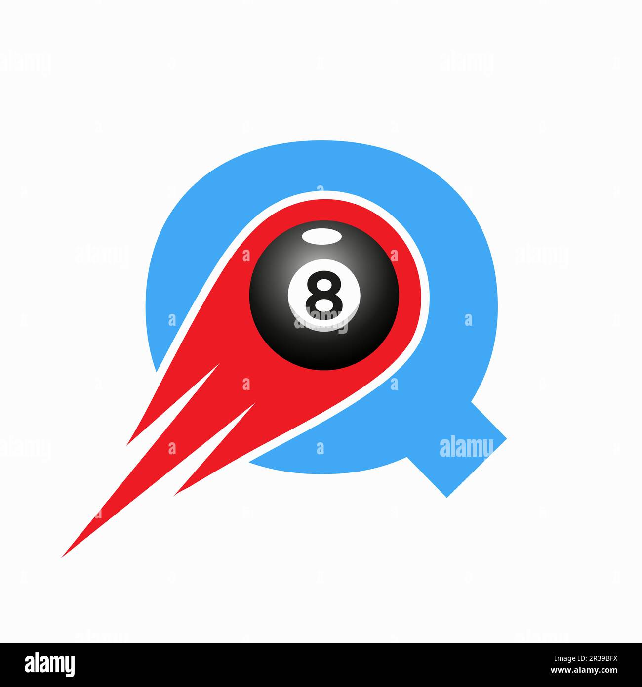 Letter Q Billiard Sports Team Club Logo. 8 Ball Pool Logo Design Template Stock Vector